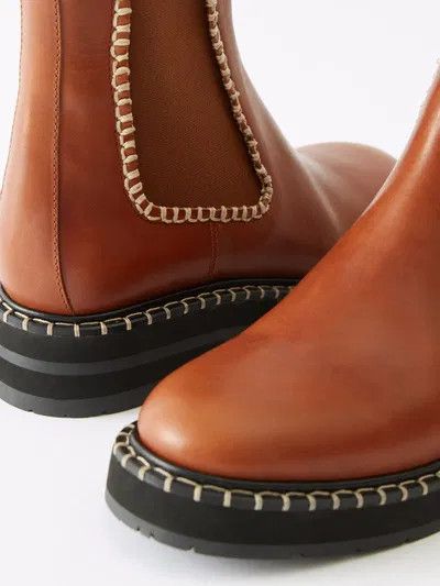 Chloe o1y0825 Leather Ankle Boots in Brown Size US 7 / IT 37 - 3 Thumbnail
