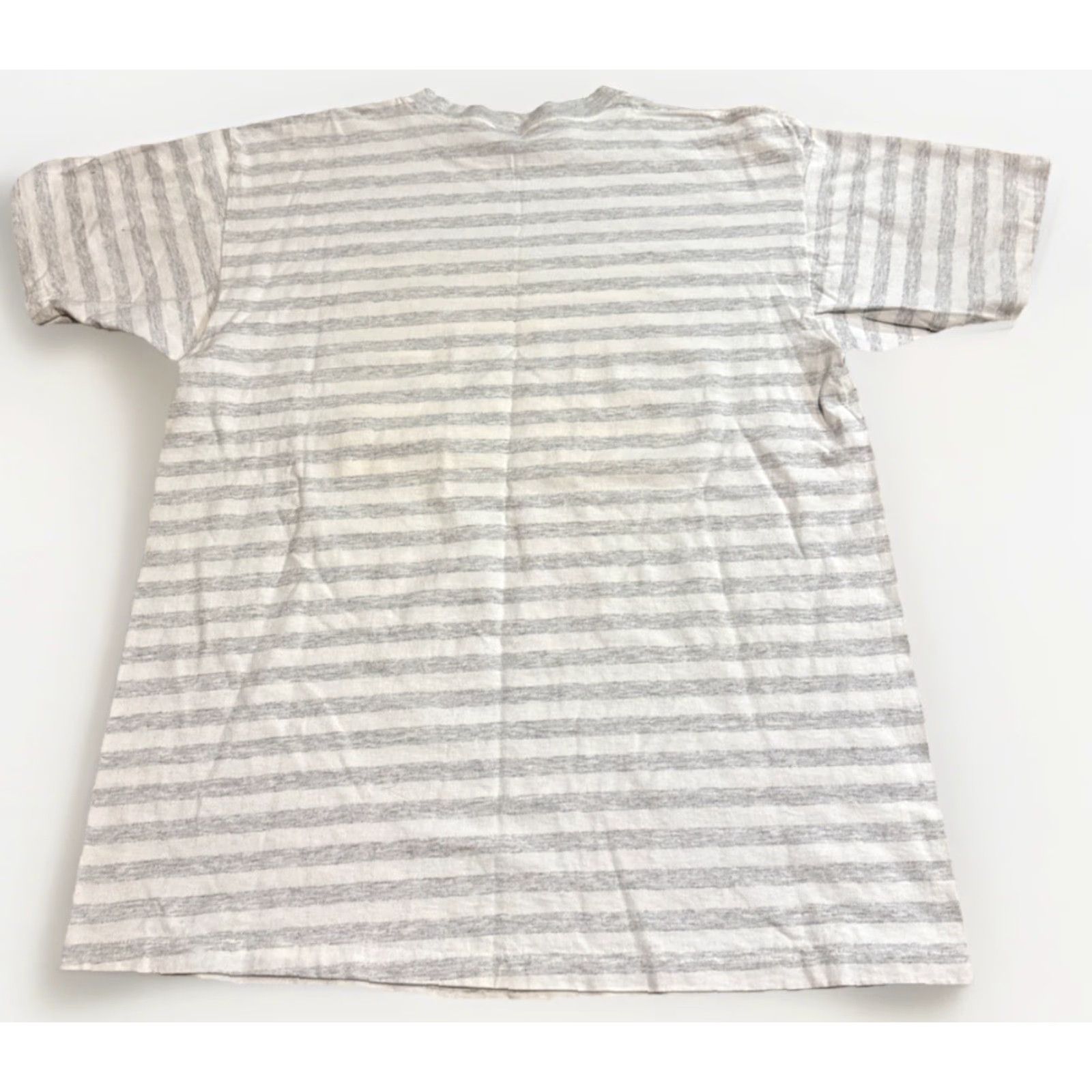 Delta VINTAGE 90s Island Paradise Hawaii Nature Volcano White Grey Stripe T-Shirt XL Mens Delta Size US XL / EU 56 / 4 - 2 Thumbnail