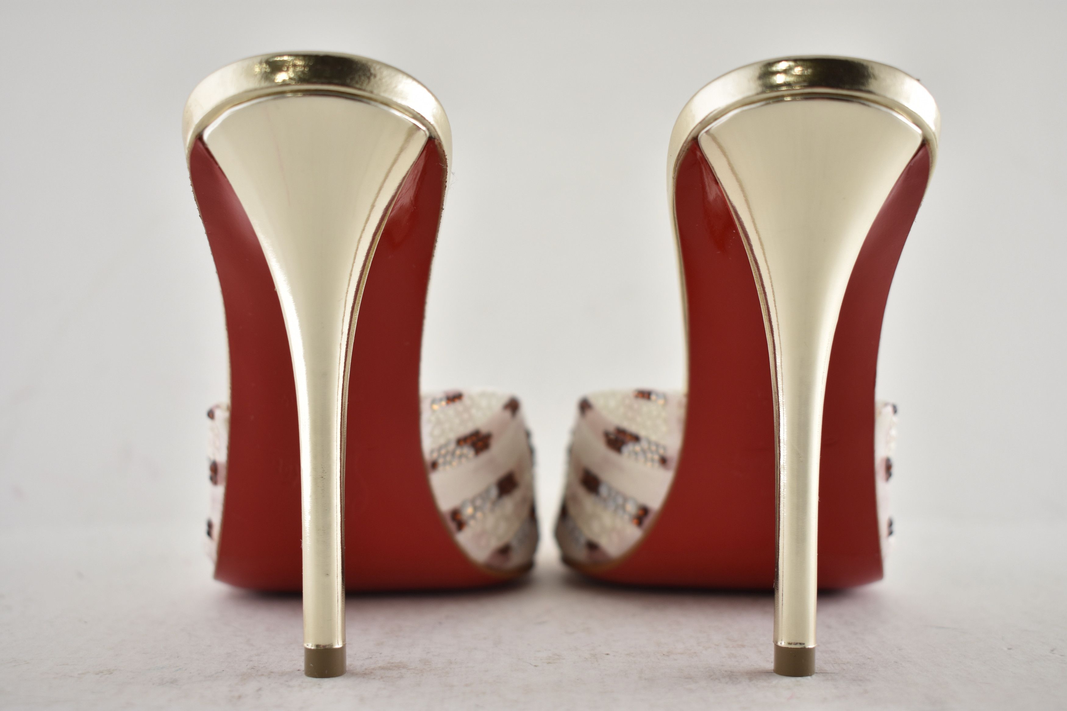 Christian Louboutin Miss Z Mule Gaagal Strass 100 Backless Sandal Heel Pump 37 Size US 7 / IT 37 - 21 Thumbnail