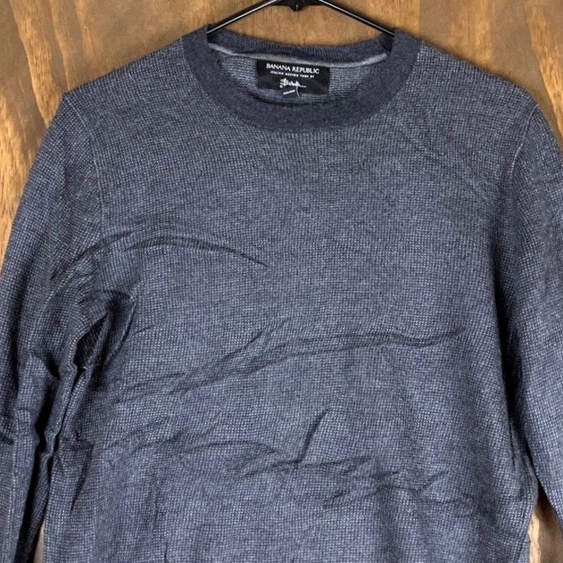 Banana Republic Banana Republic Mens Sweater Black Crew Neck 100% Italian Extra Fine Merino Wool M Knit Pullover Casual Business Workwear Size US M / EU 48-50 / 2 - 2 Thumbnail