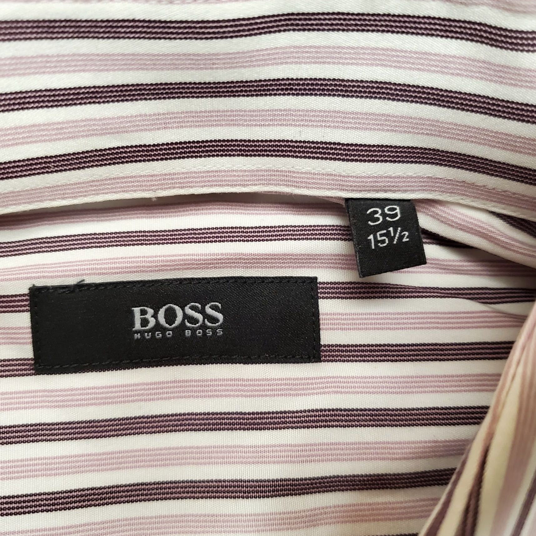 Hugo Boss VINTAGE Hugo Boss Shirt Mens 16 Pink Stripe Long Sleeve Button Dress Smart Casual Size US L / EU 52-54 / 3 - 4 Thumbnail