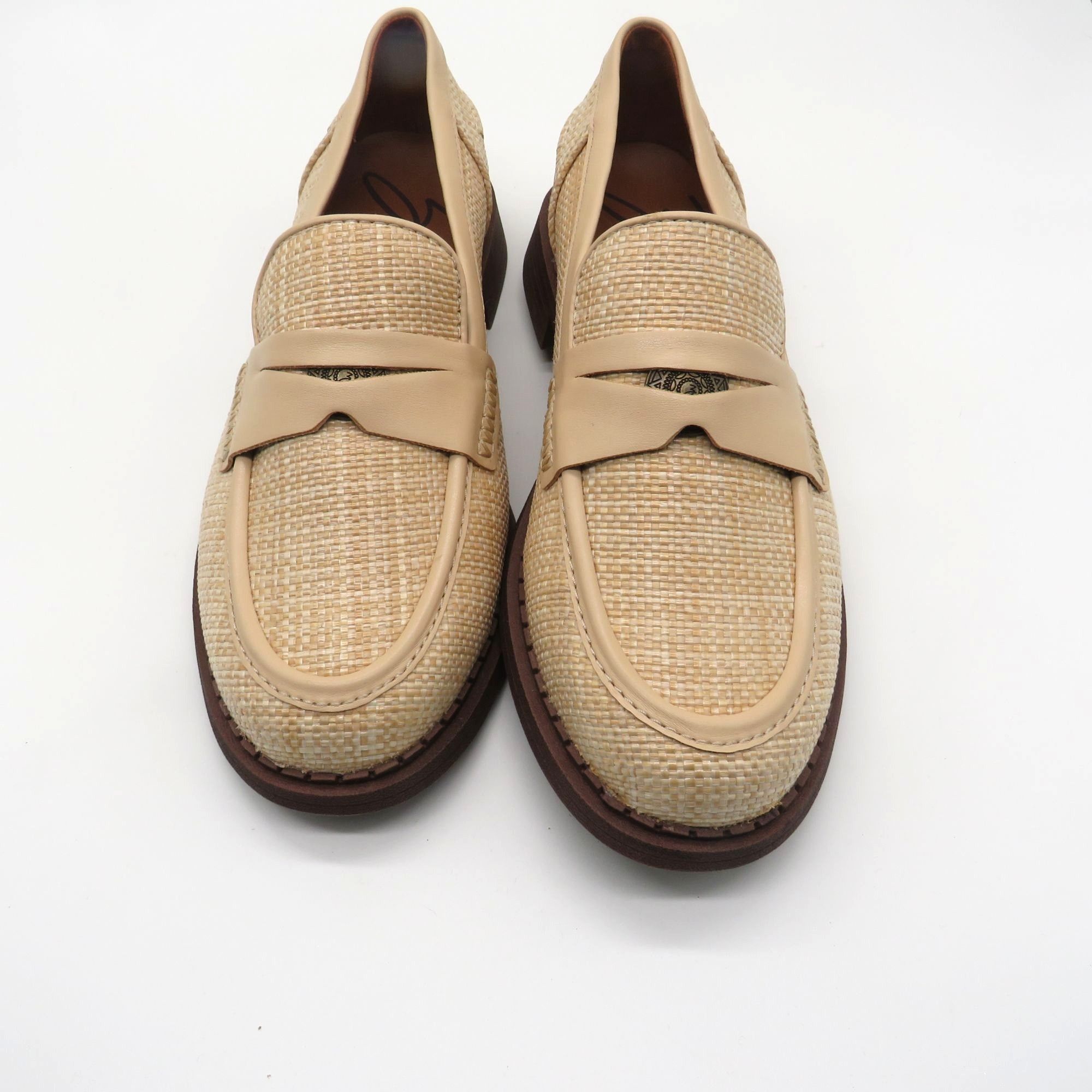 Other Zodiac Women's Beige Woven Penny Loafers With Faux Leather T Size US 7.5 / IT 37.5 - 6 Thumbnail