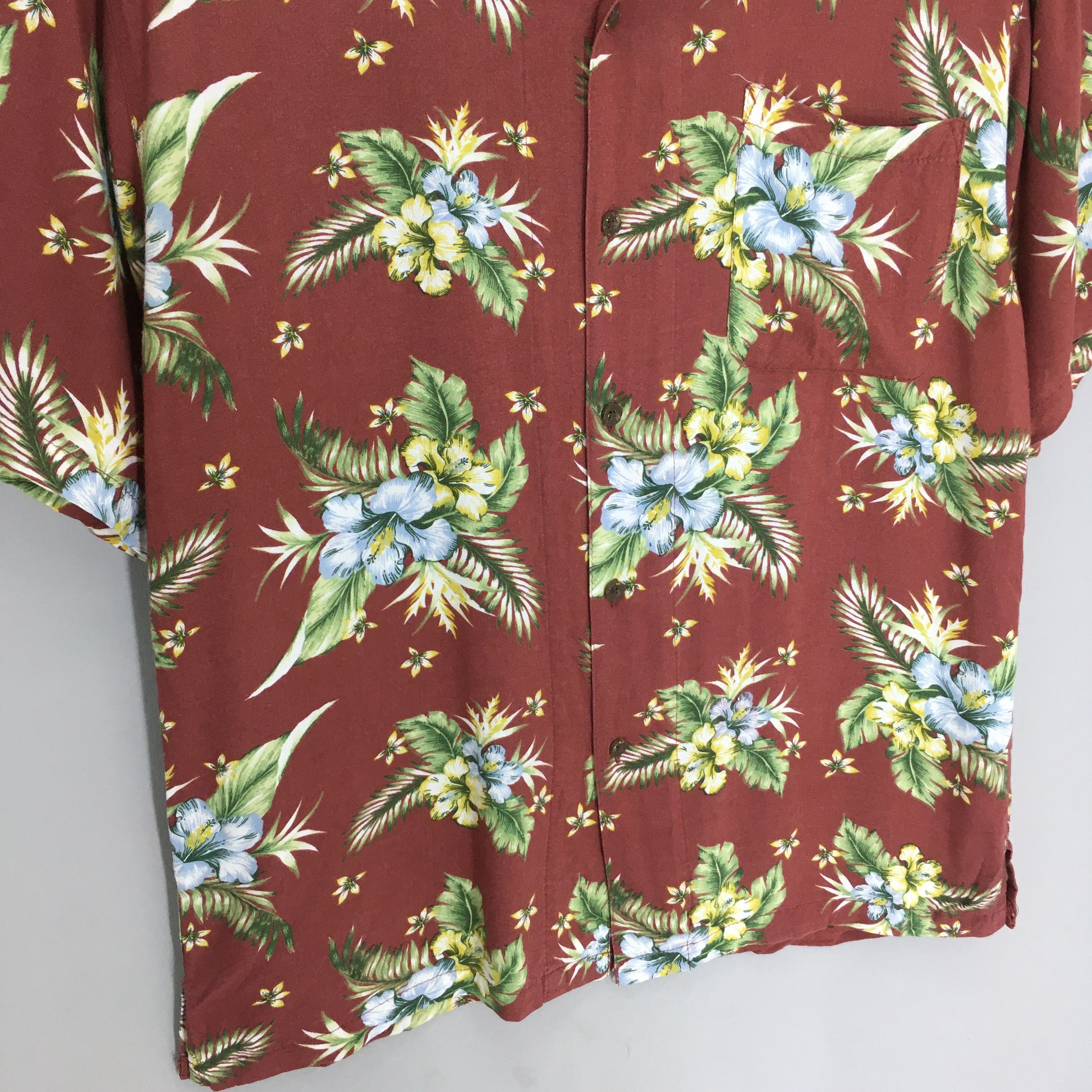 Vintage Vintage 90s Aloha Floral Hawaiian Rayon Shirt Large Size US L / EU 52-54 / 3 - 4 Thumbnail