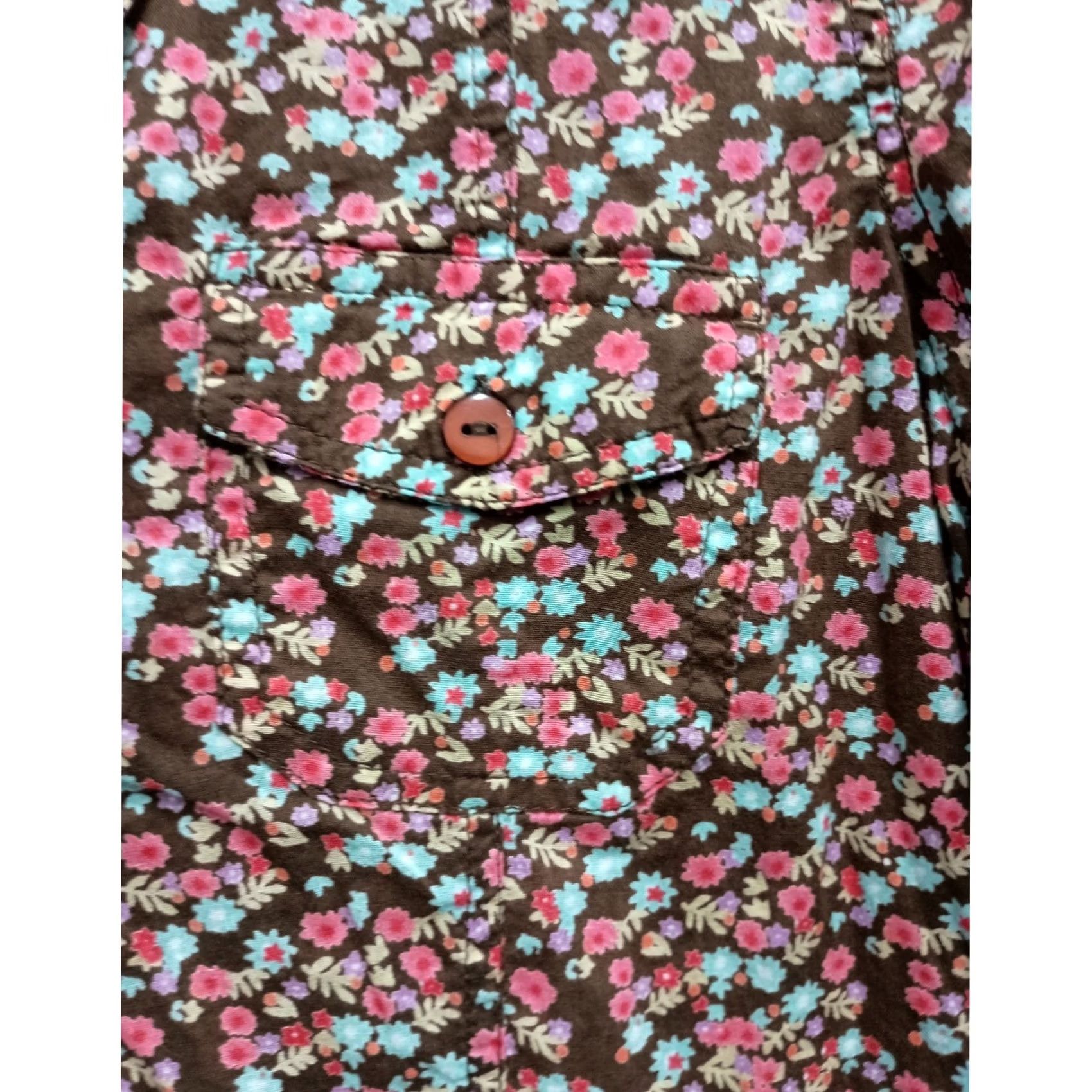 Vintage VINTAGE Passport Shirt Large Brown Y2K Ditsy Floral Cottage Button Up Womens Size L / US 10 / IT 46 - 3 Thumbnail
