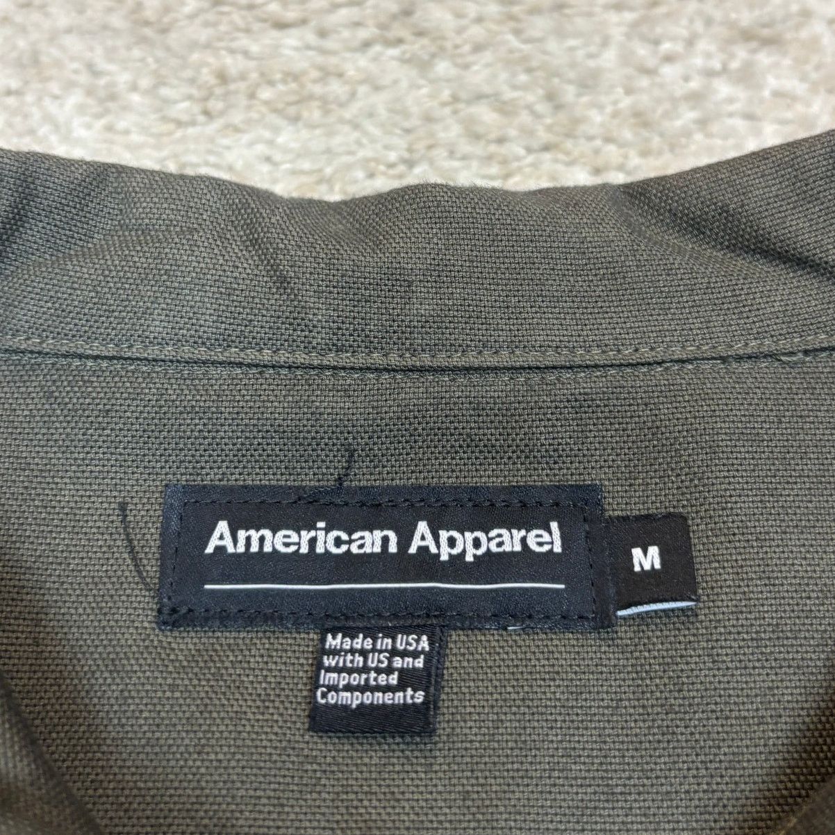 American Apparel Vintage American Apparel Army Green Button Up Shirt M Size US M / EU 48-50 / 2 - 4 Thumbnail