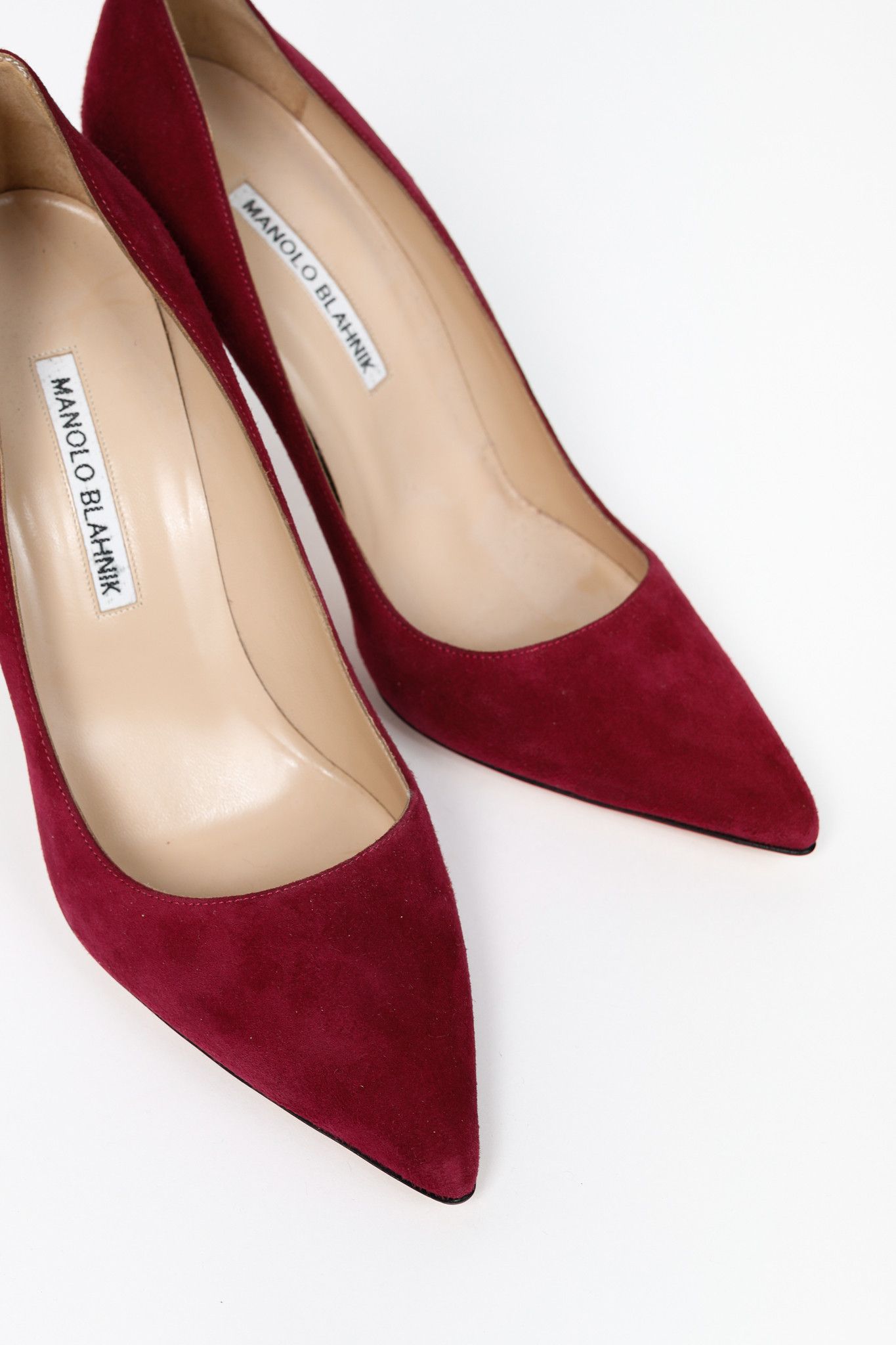 Manolo Blahnik Manolo Blahnik BB Fuxia Suede Pointed-Toe Pumps Size US 7.5 / IT 37.5 - 6 Thumbnail