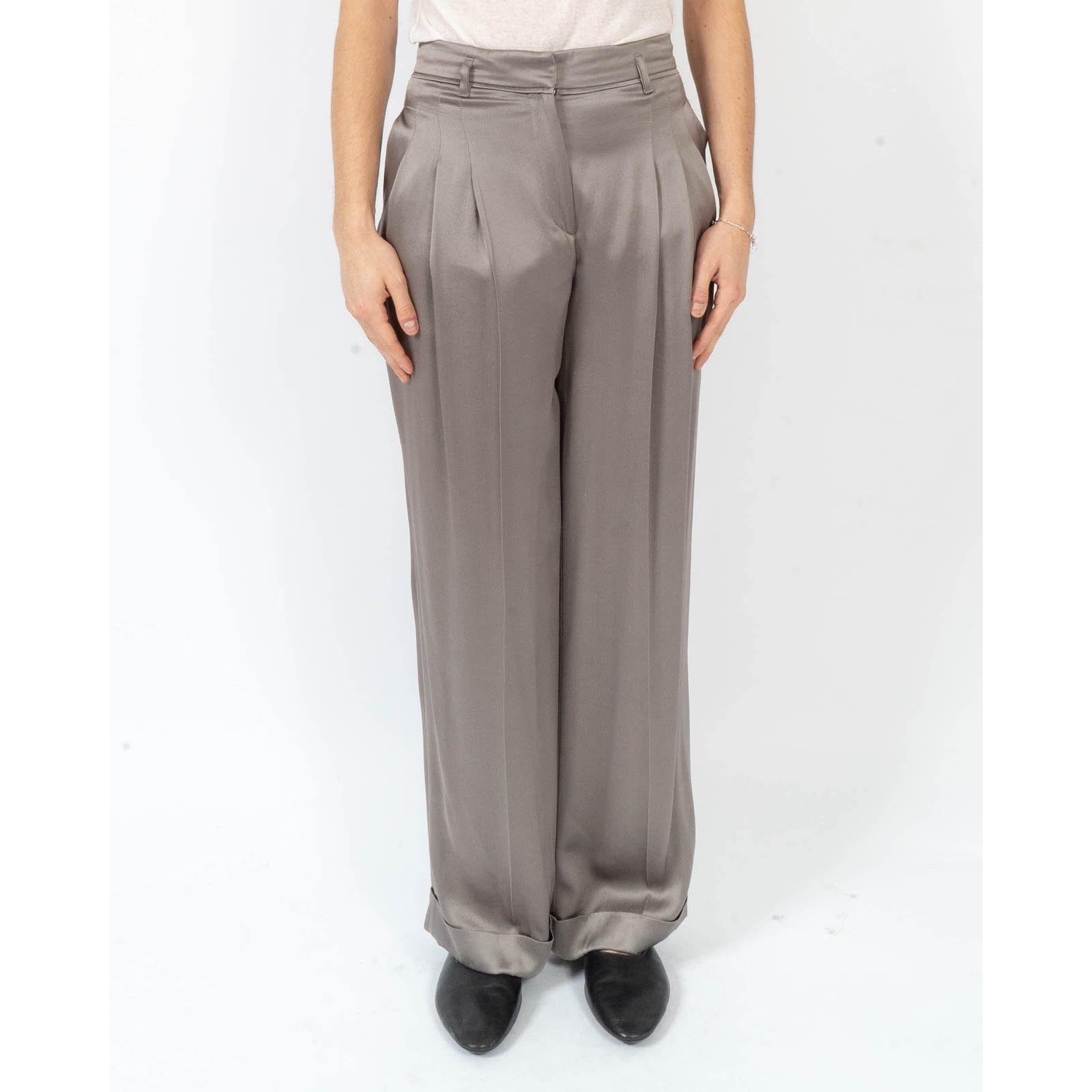 Haider Ackermann Silver Silk Trousers Size US 30 / EU 46 - 1 Thumbnail