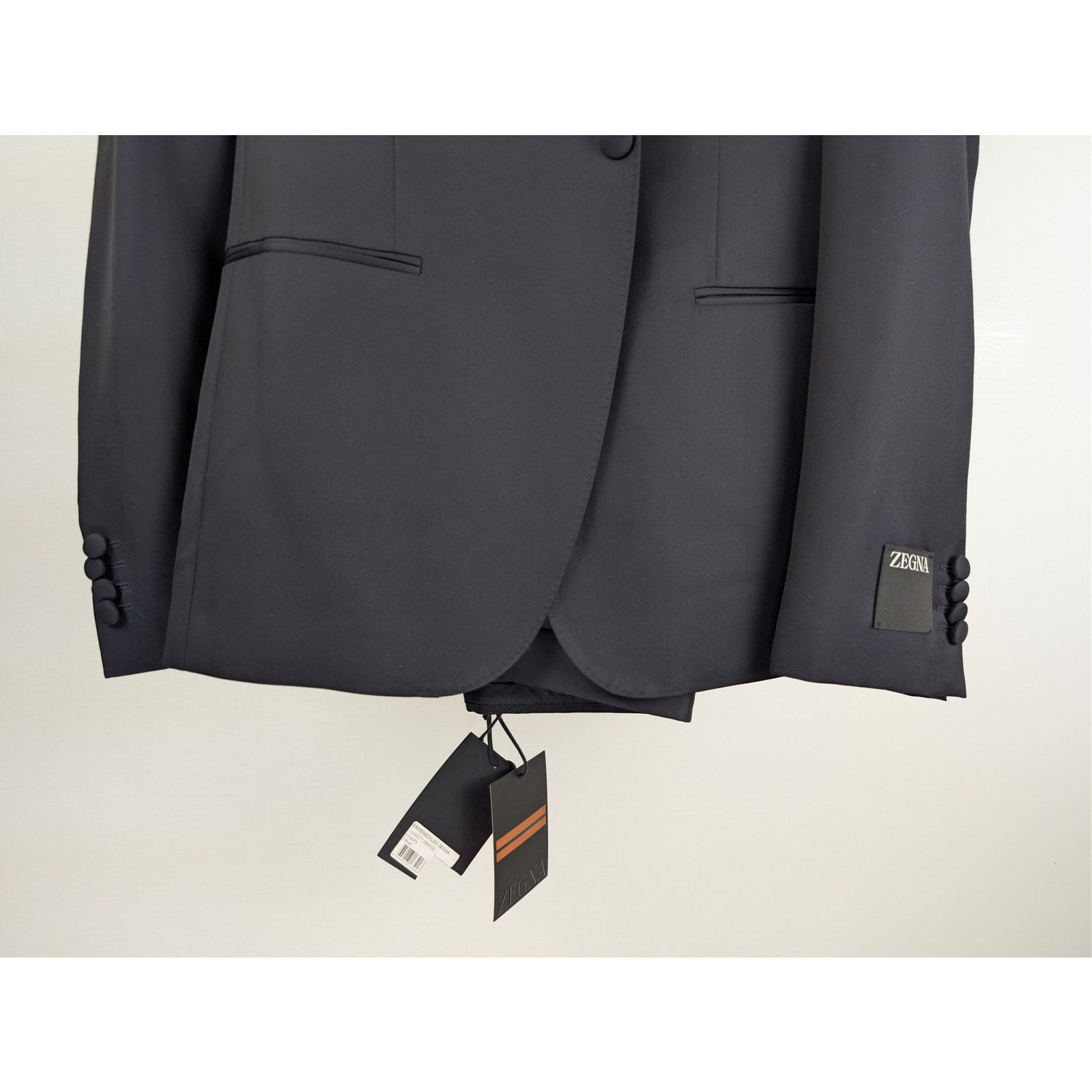 Ermenegildo Zegna o1rshd1 Mens Suit - Blazer and Casual Pants in Black Size US M / EU 48-50 / 2 - 4 Thumbnail
