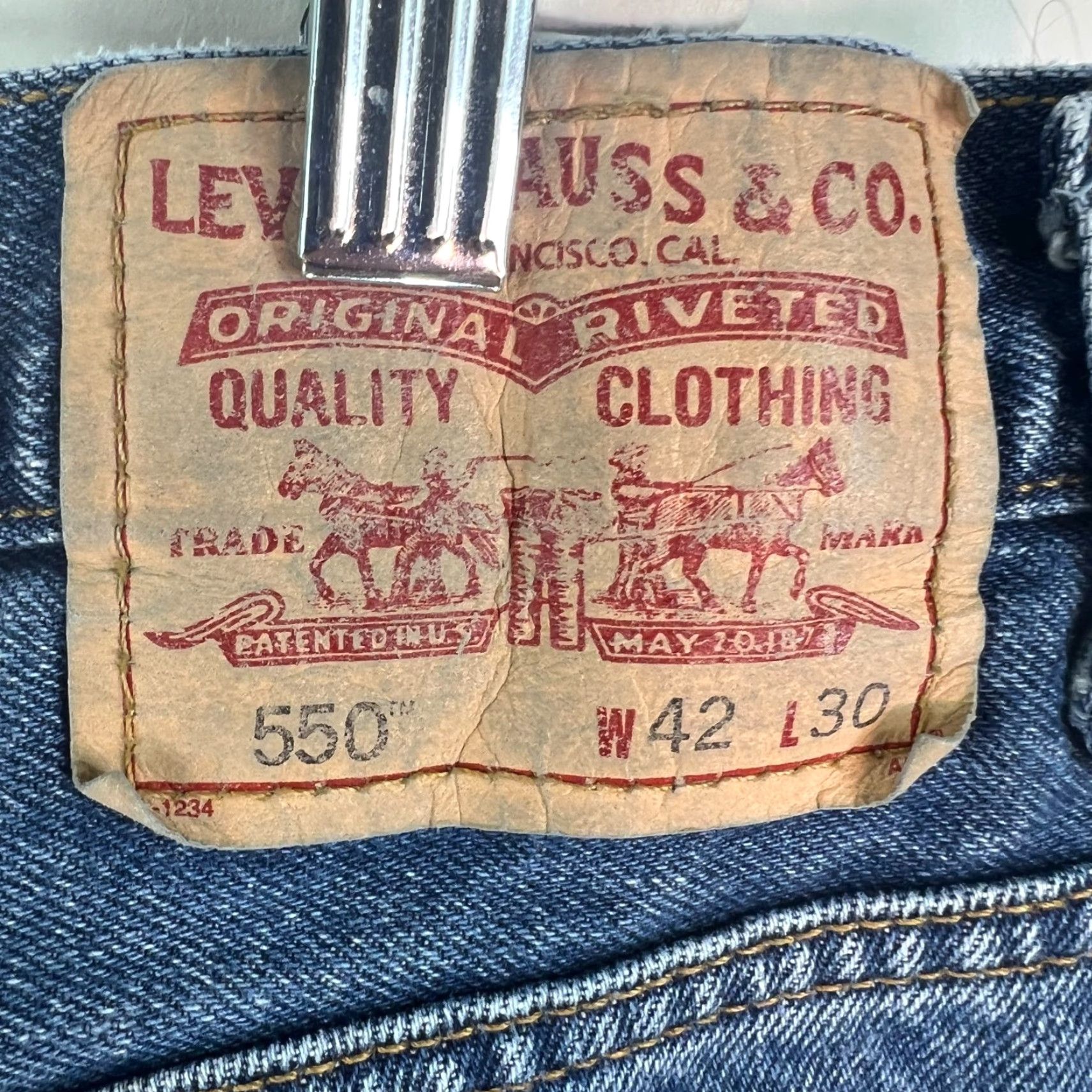 Levi's Levi's Jeans 550 Relaxed Fit Denim Blue Straight Leg 42 Men's Regular 42X30 Red Tag Size US 42 / EU 58 - 4 Thumbnail
