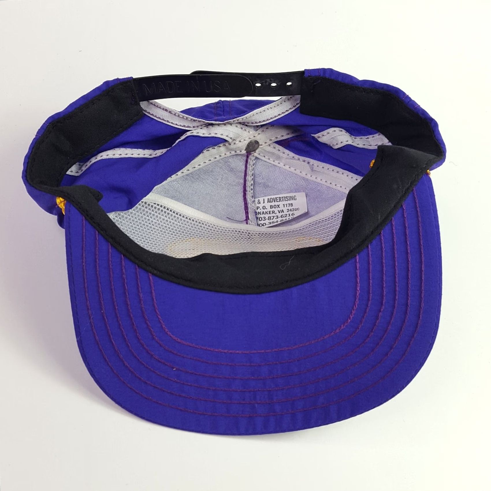 Roper VINTAGE Cleco Construction Purple USA Made Trucker Hat Snapback Retro Rope Cap Hat Mens Adjustable Nylon Embroidered 80s 90s Size ONE SIZE - 6 Thumbnail