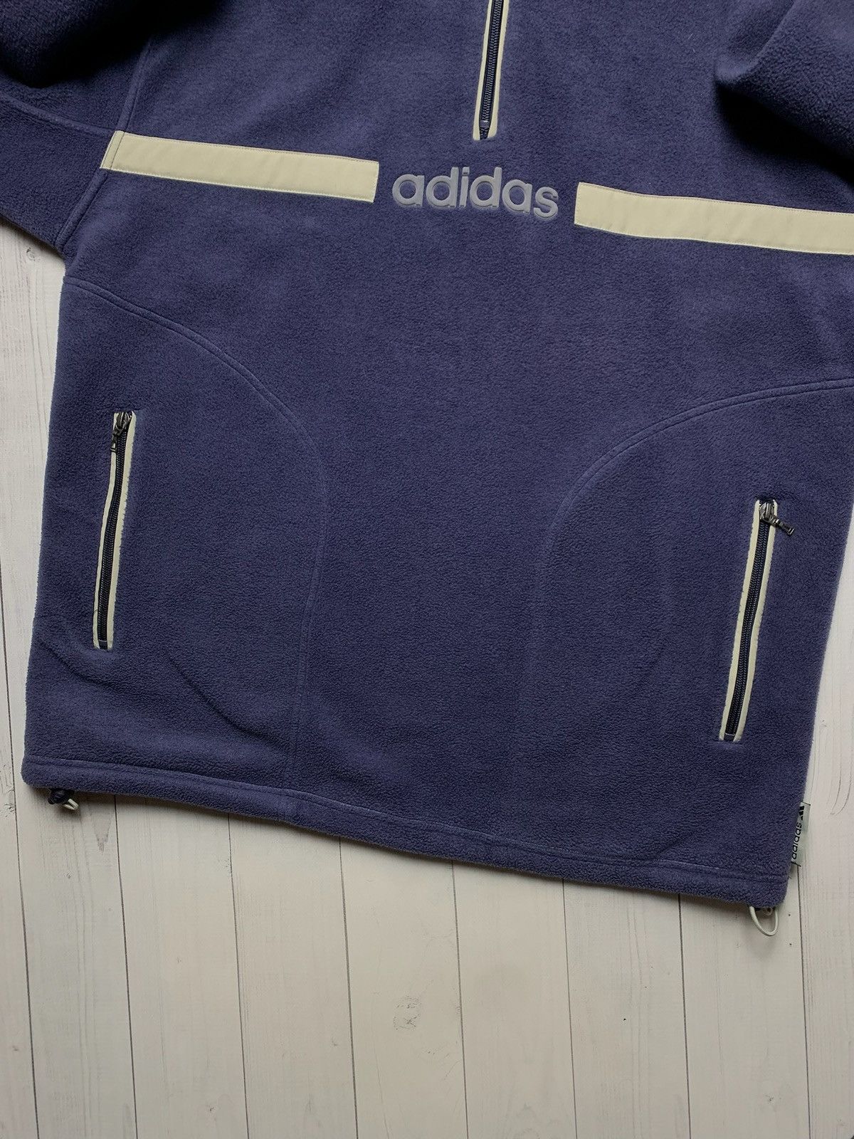 Vintage Vintage adidas fleece jacket zip 1/3 rare logo sweatshirt Size US M / EU 48-50 / 2 - 6 Thumbnail