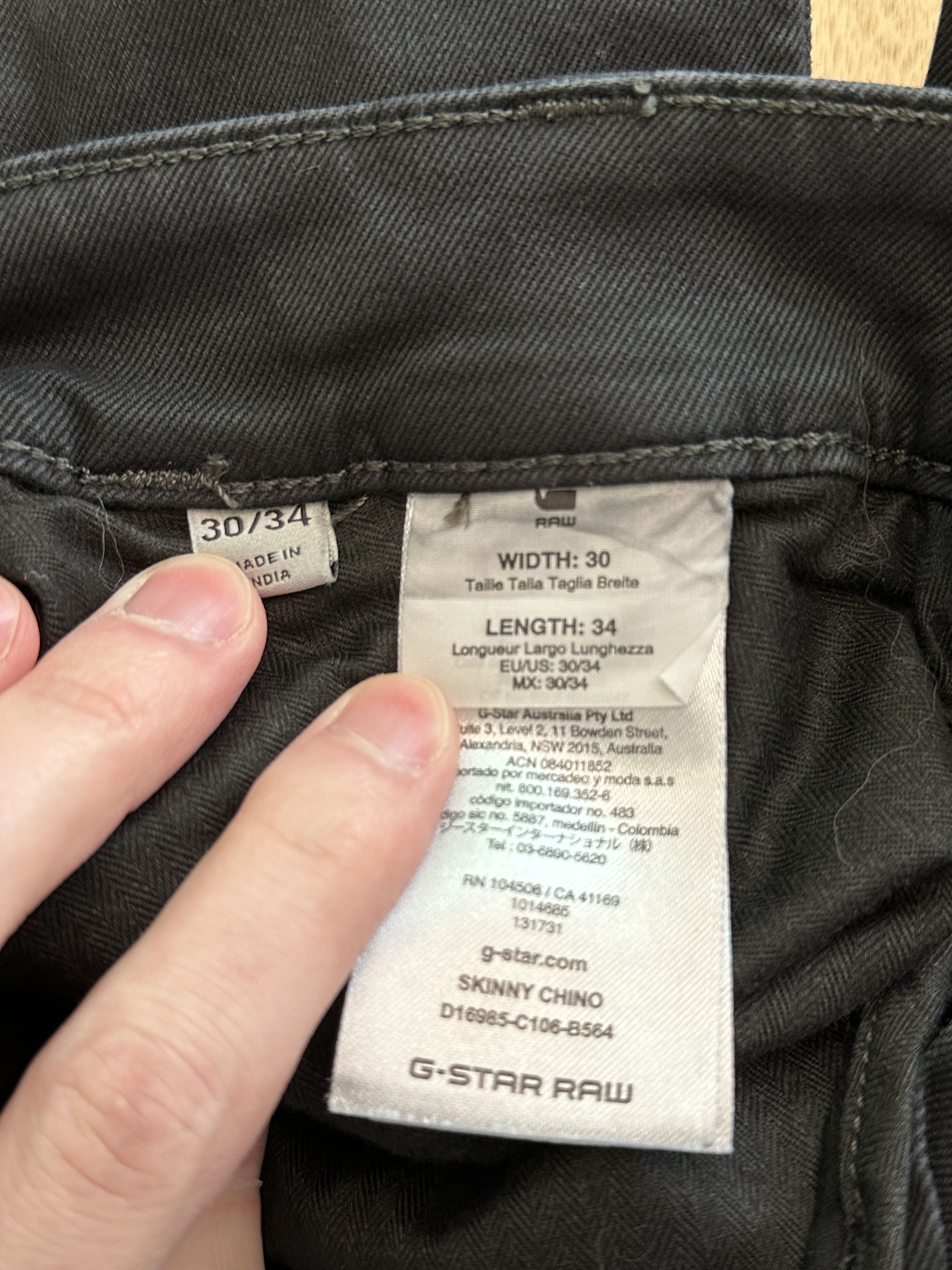 G-Star G Star Skinny Chinos Black 30 x 34 Size US 30 / EU 46 - 5 Thumbnail