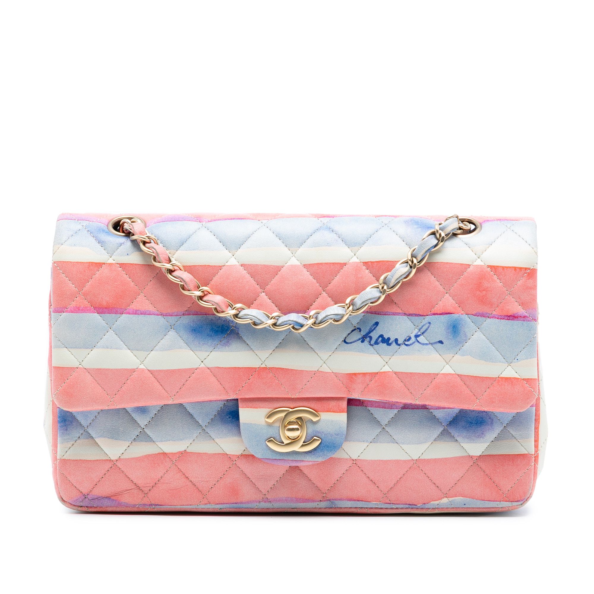 Chanel Chanel Medium Classic Printed Lambskin Watercolor Double Flap Size ONE SIZE - 1 Thumbnail