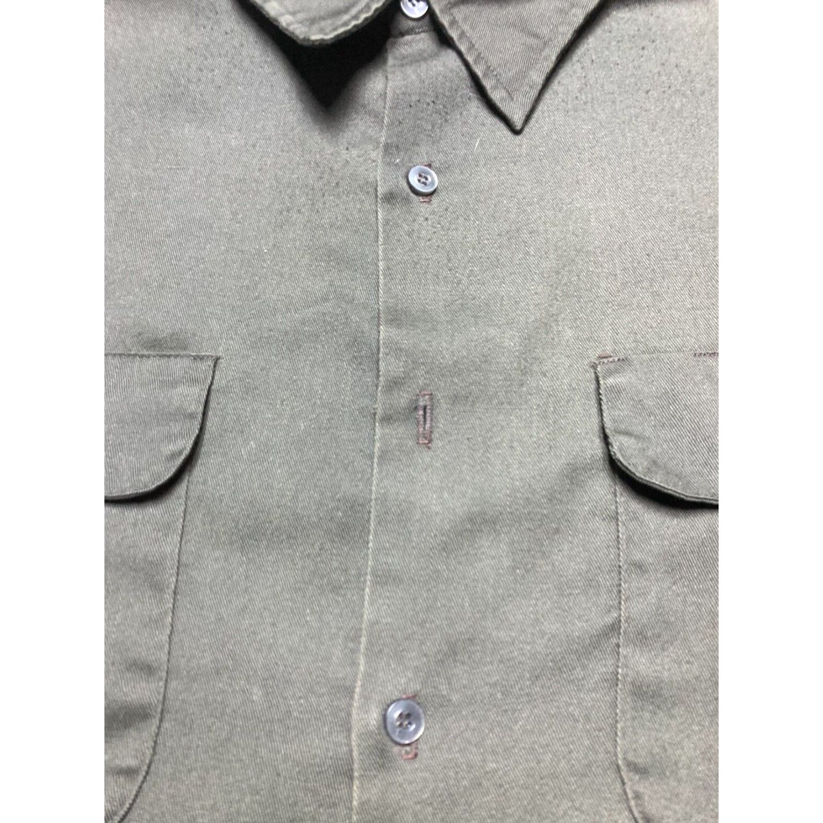 Vintage VINTAGE 50s 60s Long Sleeve Work Shirt Twill Distressed Selvedge Gussets XXL 2XL Size US XXL / EU 58 / 5 - 4 Thumbnail