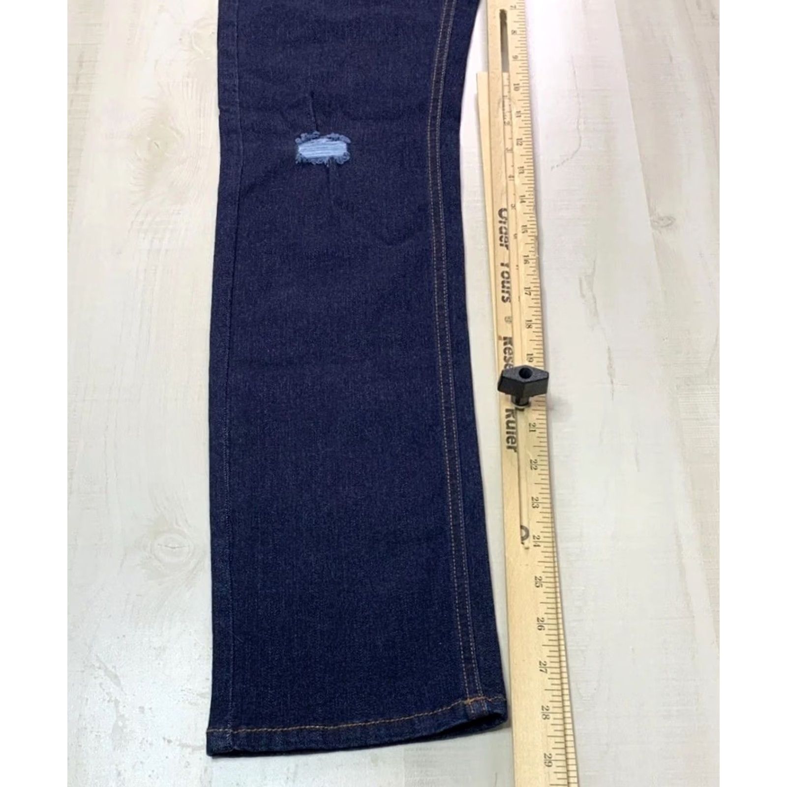 Ring Of Fire VINTAGE Ring Of Fire Denim Jeans Ring Of Fire 18 Juniors Skinny Dark Wash Distressed Blue Jeans Womens Girls Size 40" / US 18 - 5 Thumbnail
