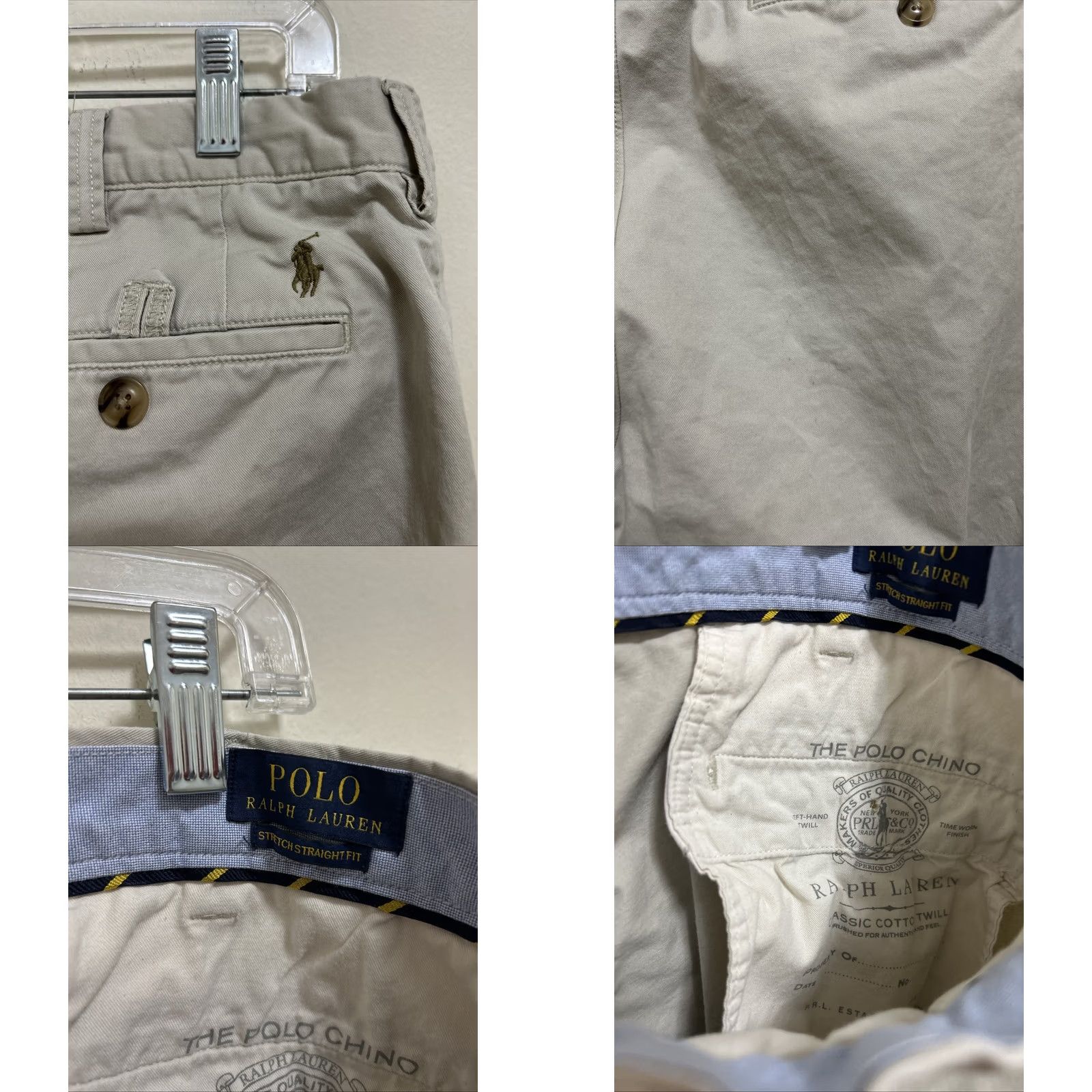 Polo Ralph Lauren Polo Ralph Lauren Chino Pants Mens 36X30 Beige Stretch Straight Fit Cotton Twill Size US M / EU 48-50 / 2 - 8 Thumbnail