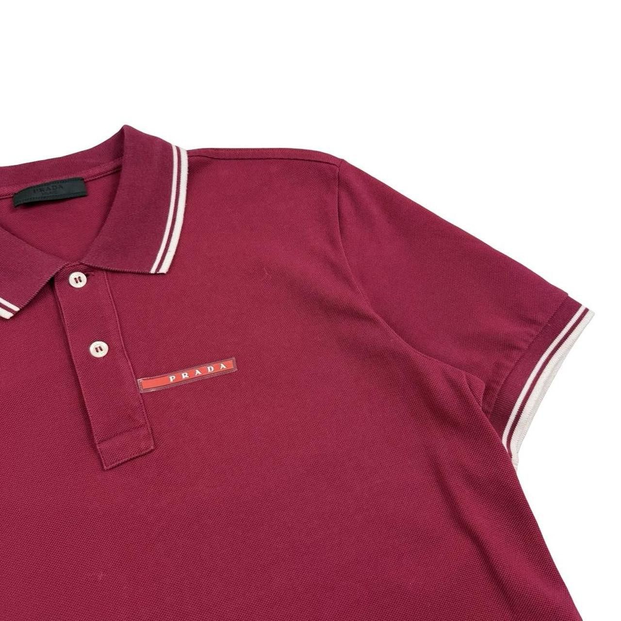 Prada Burgundy Prada Sport Red Tab Polo Shirt - Large Size US L / EU 52-54 / 3 - 4 Thumbnail