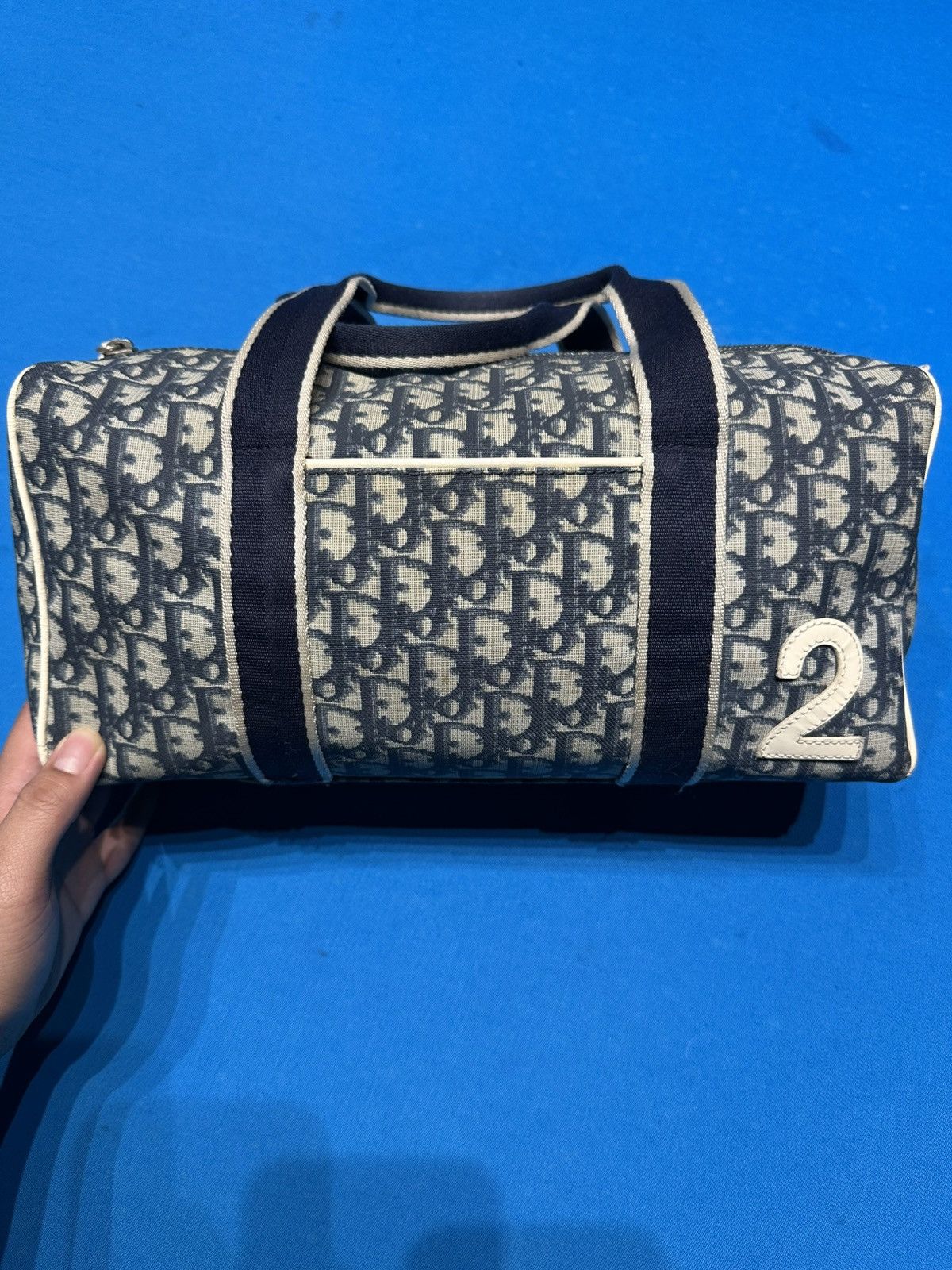 Christian Dior Monsieur × Dior × Vintage Dior Monogram Duffle Bag Blue Vintage Size ONE SIZE - 5 Thumbnail