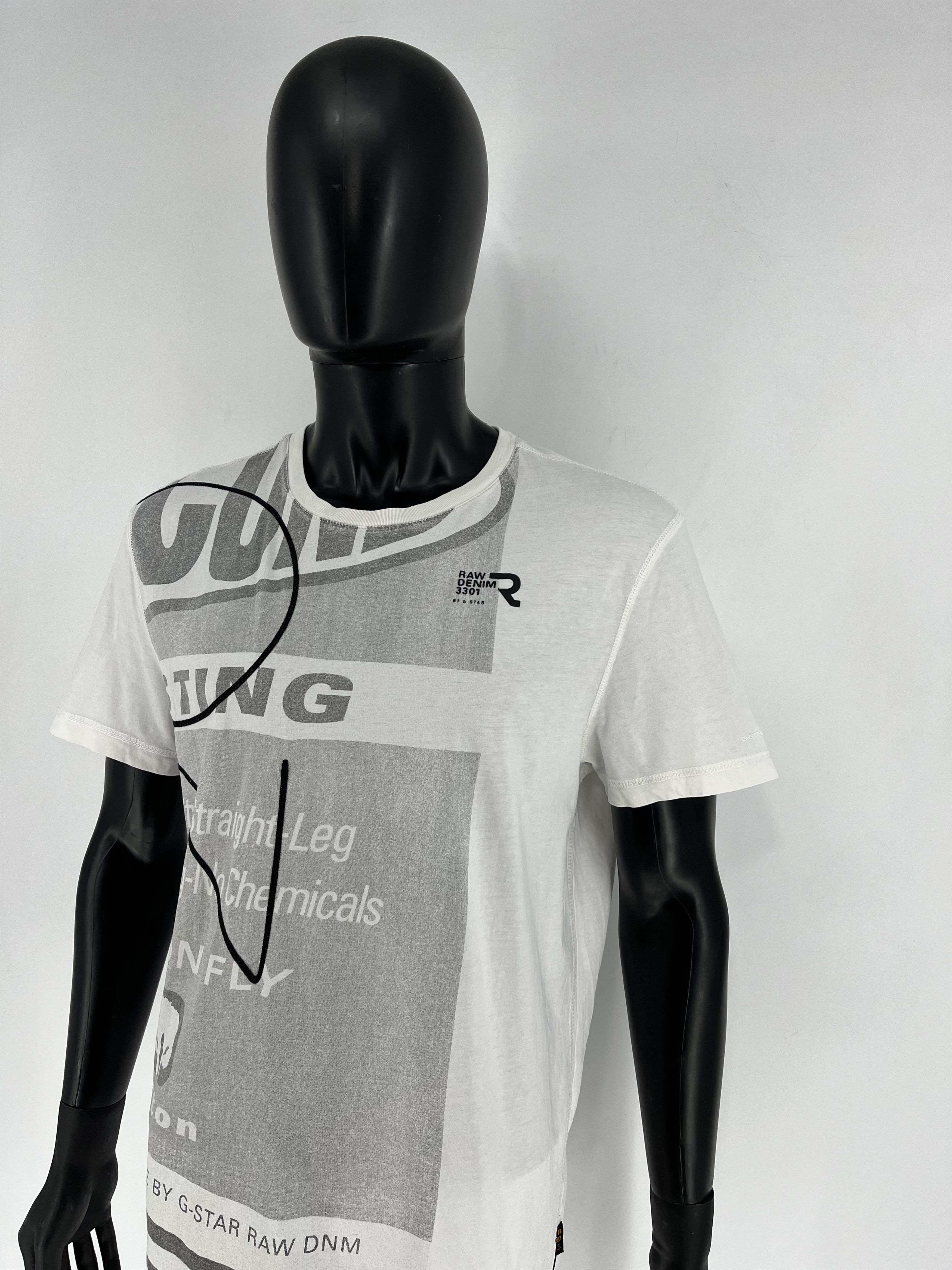G-Star Vintage G-Star Raw T-Shirt White Big Centre Logo Size XL Size US XL / EU 56 / 4 - 4 Thumbnail