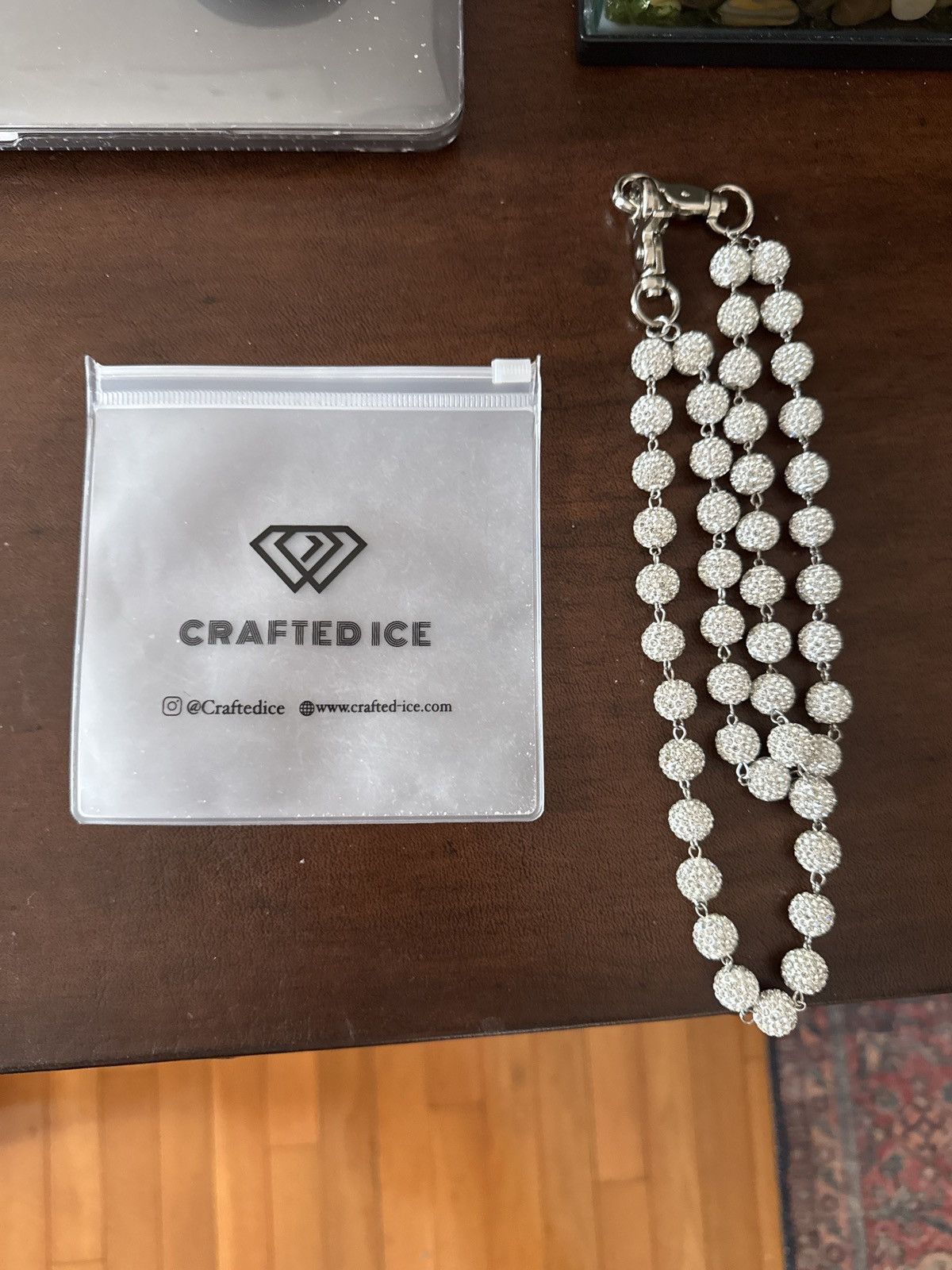 Jewelry Crystal Wallet Chain in Silver, Men's