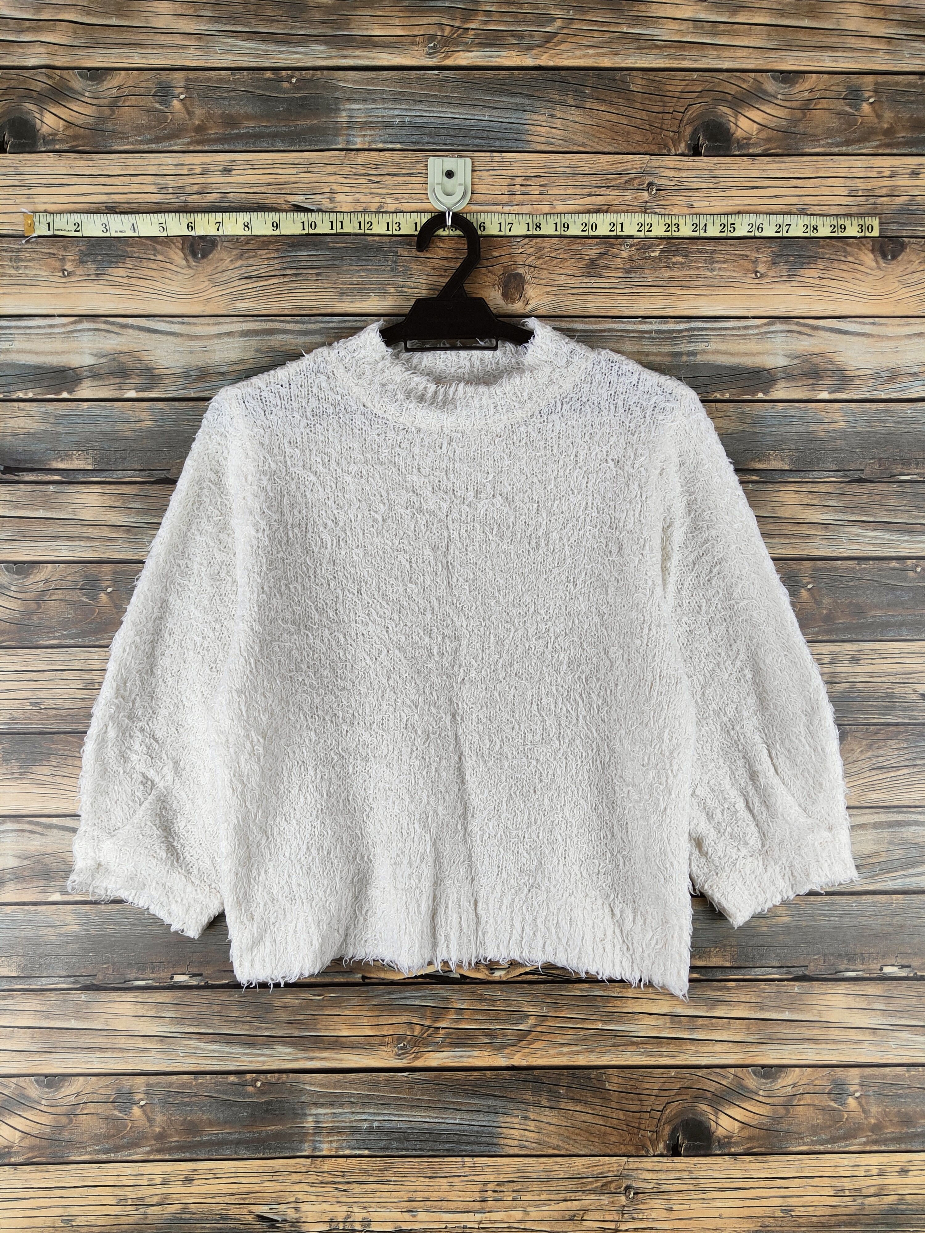 GU DL GU Ivory Fur Mohair Knitwear #46-485 Size S / US 4 / IT 40 - 1 Thumbnail