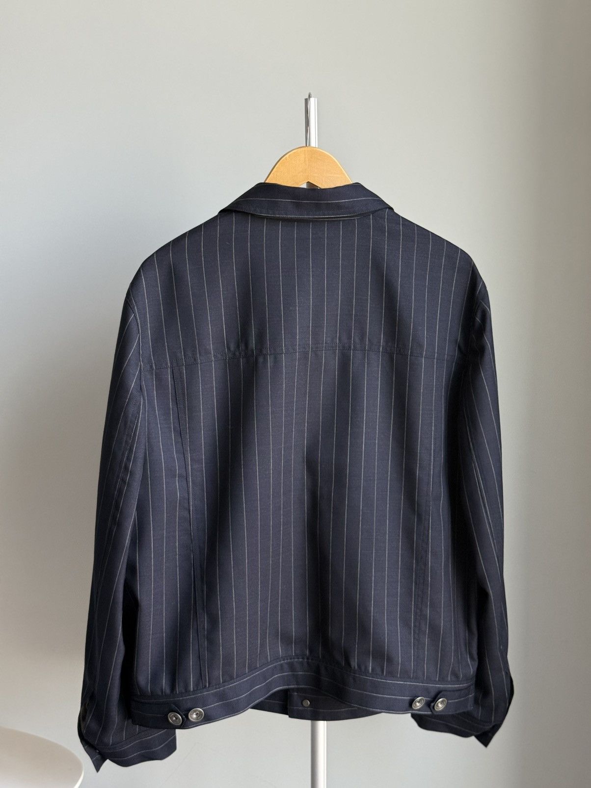 Brunello Cucinelli Brunello Cucinelli Virgin Wool Pinstripe Jacket Size 52 IT Size US L / EU 52-54 / 3 - 12 Thumbnail
