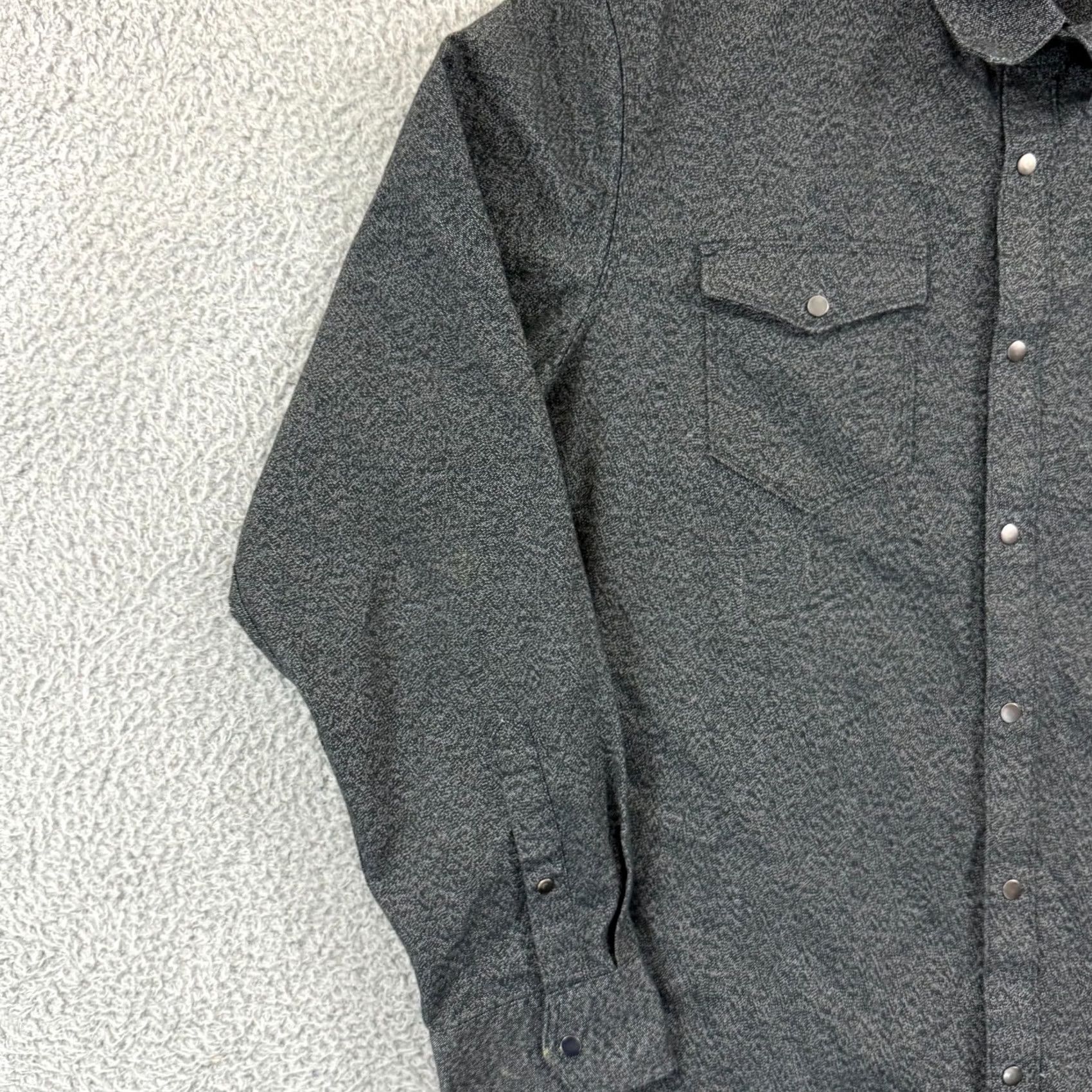 Banana Republic Banana Republic Shirt Men XL Black Slim Fit Dress Snap Button Preppy Long Sleeve Size 46R - 5 Thumbnail