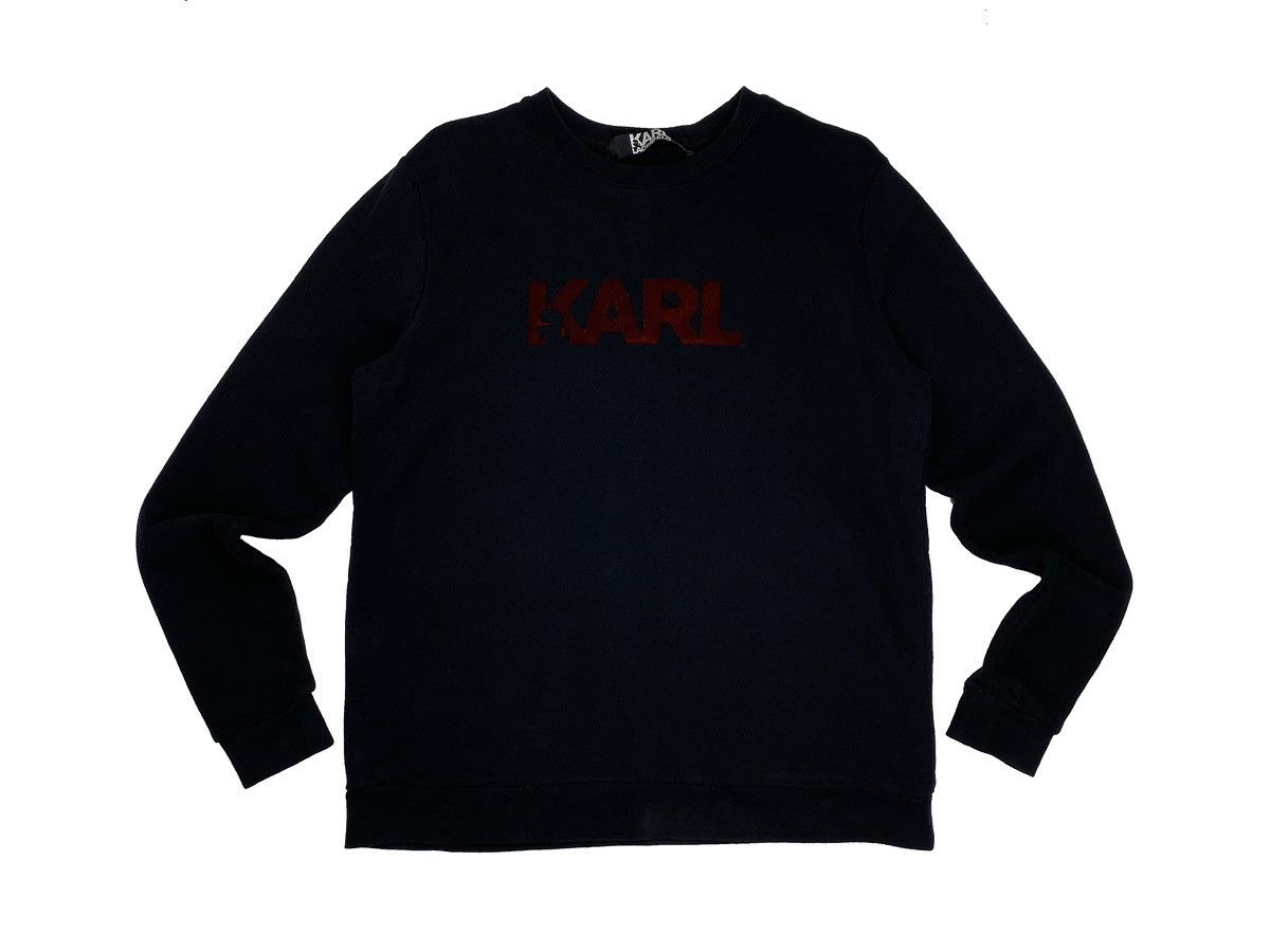 Karl Lagerfeld KARL LAGERFELD MENS BALCK SWEATSHIRT RED LOGO COTTON SIZE L Size US L / EU 52-54 / 3 - 2 Thumbnail