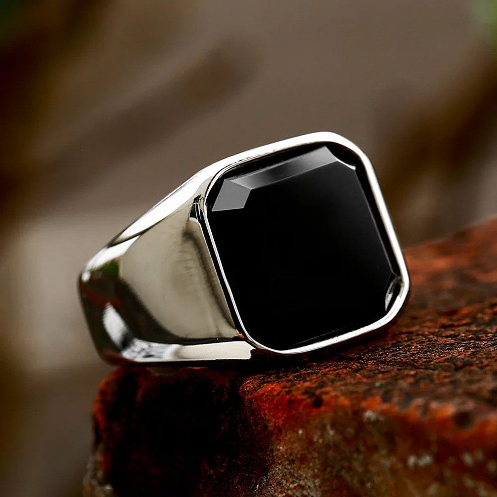 Other Zircon Black Stone Ring Size ONE SIZE - 4 Thumbnail