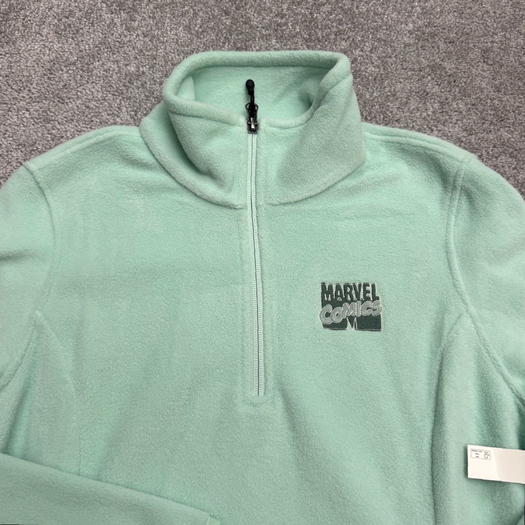 Vintage Amazon Essential Marvel Comics Fleece Jacket Women Medium Mint Green 1/2 Zip NWT Size M / US 6-8 / IT 42-44 - 4 Thumbnail