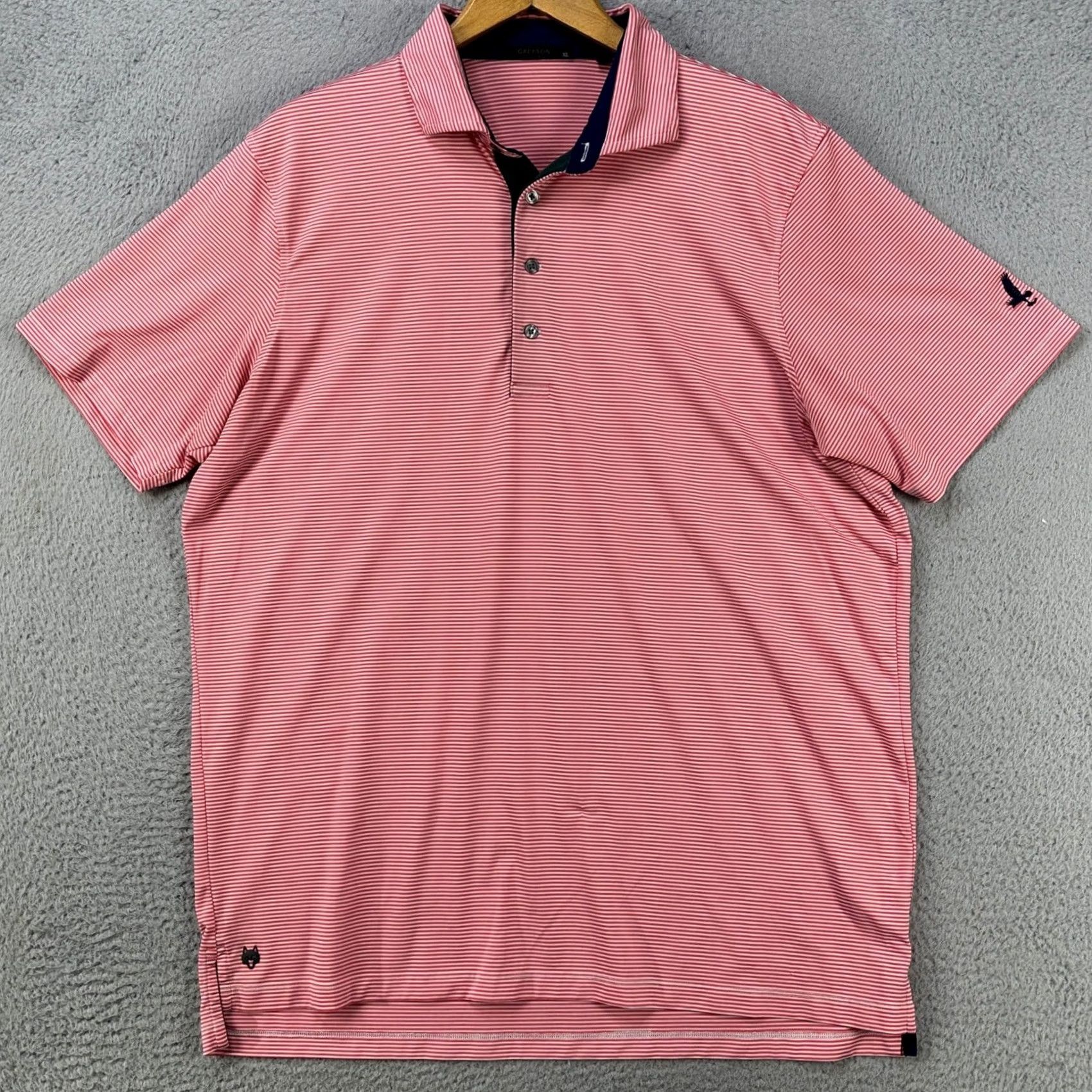 Vintage Greyson Polo Shirt Men XL Striped Short Sleeve Golf Polo Red White Logo Breathable Stretch Size US XL / EU 56 / 4 - 3 Thumbnail