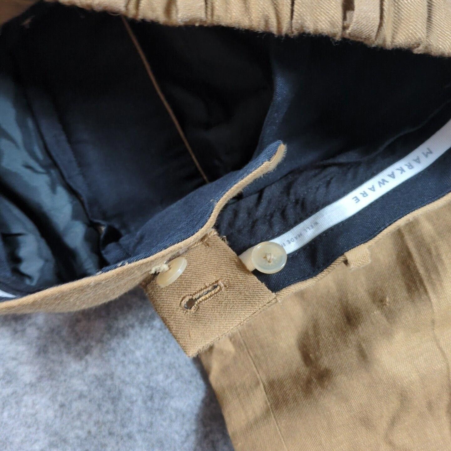 Markaware MARKAWARE Slacks Brown (26-30x25) Stretch Waist Wool Hemp Size US 30 / EU 46 - 3 Thumbnail