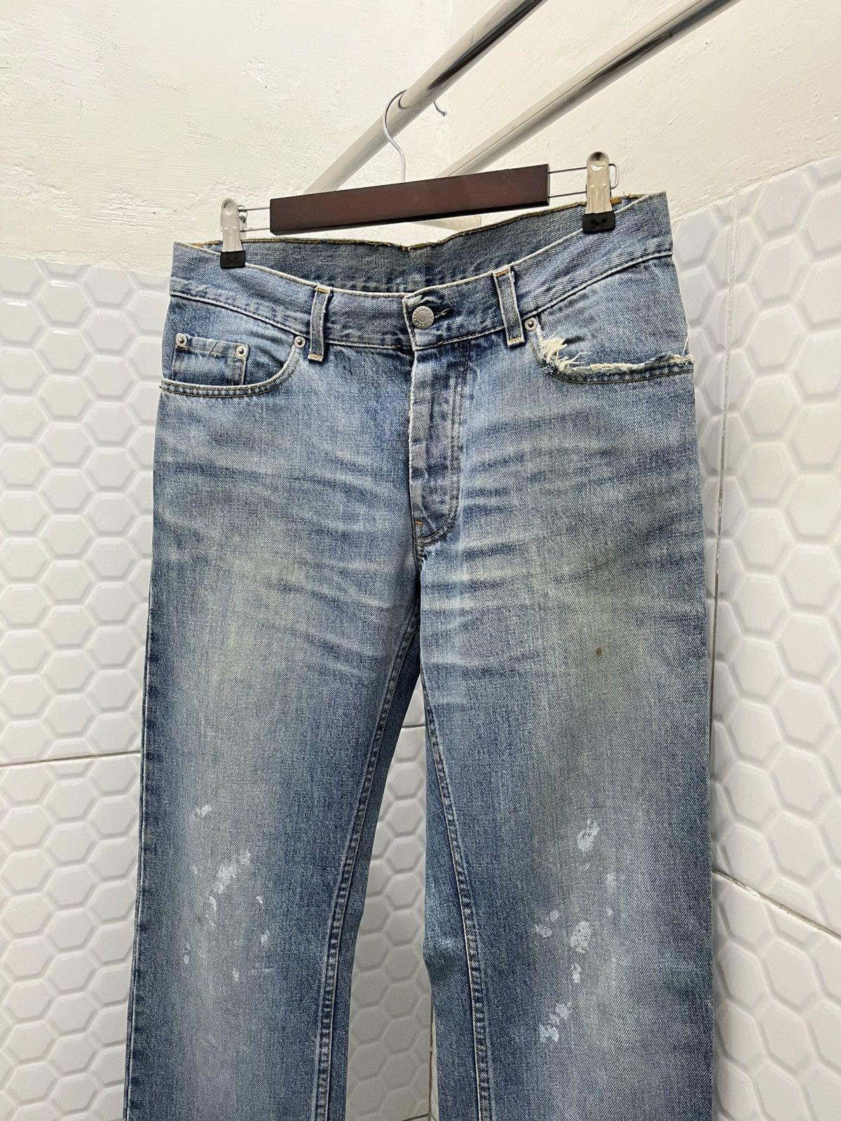 パンツ HELMUT LANG vintage sanded denim archive Helmut Lang 1998 Vintage Sanded Broken Denim Painter Jeans