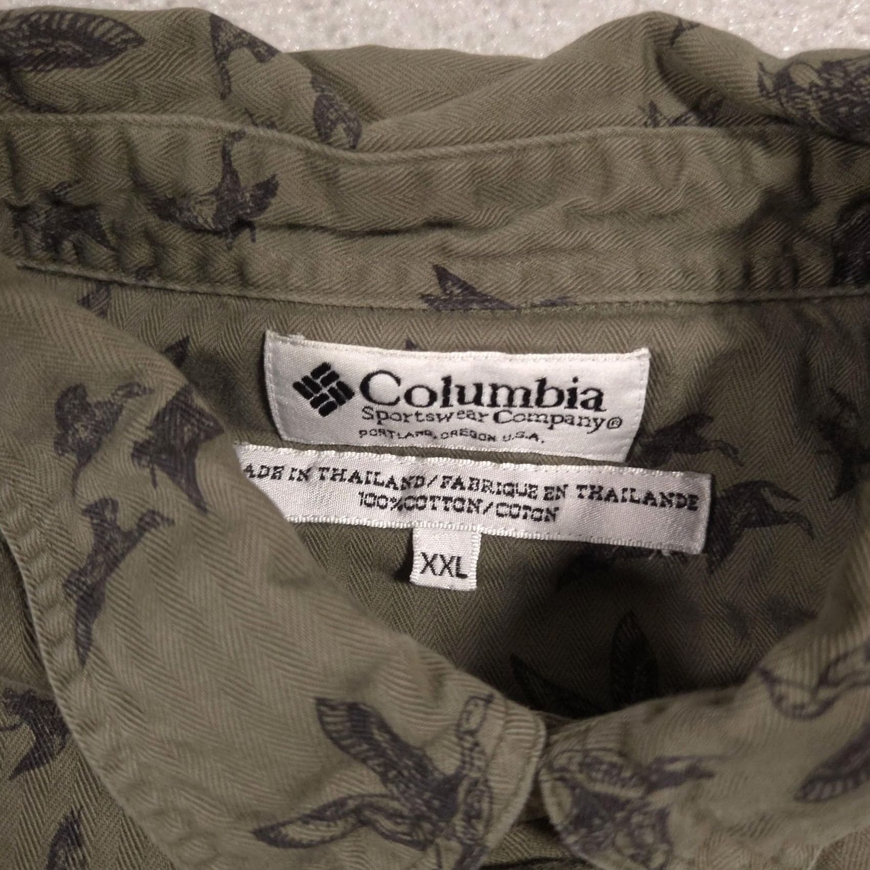 Vintage Columbia Shirt Mens 2XL Green Duck Print Button-Down Long Sleeve Casual Hunting Shirt Size US XXL / EU 58 / 5 - 5 Thumbnail