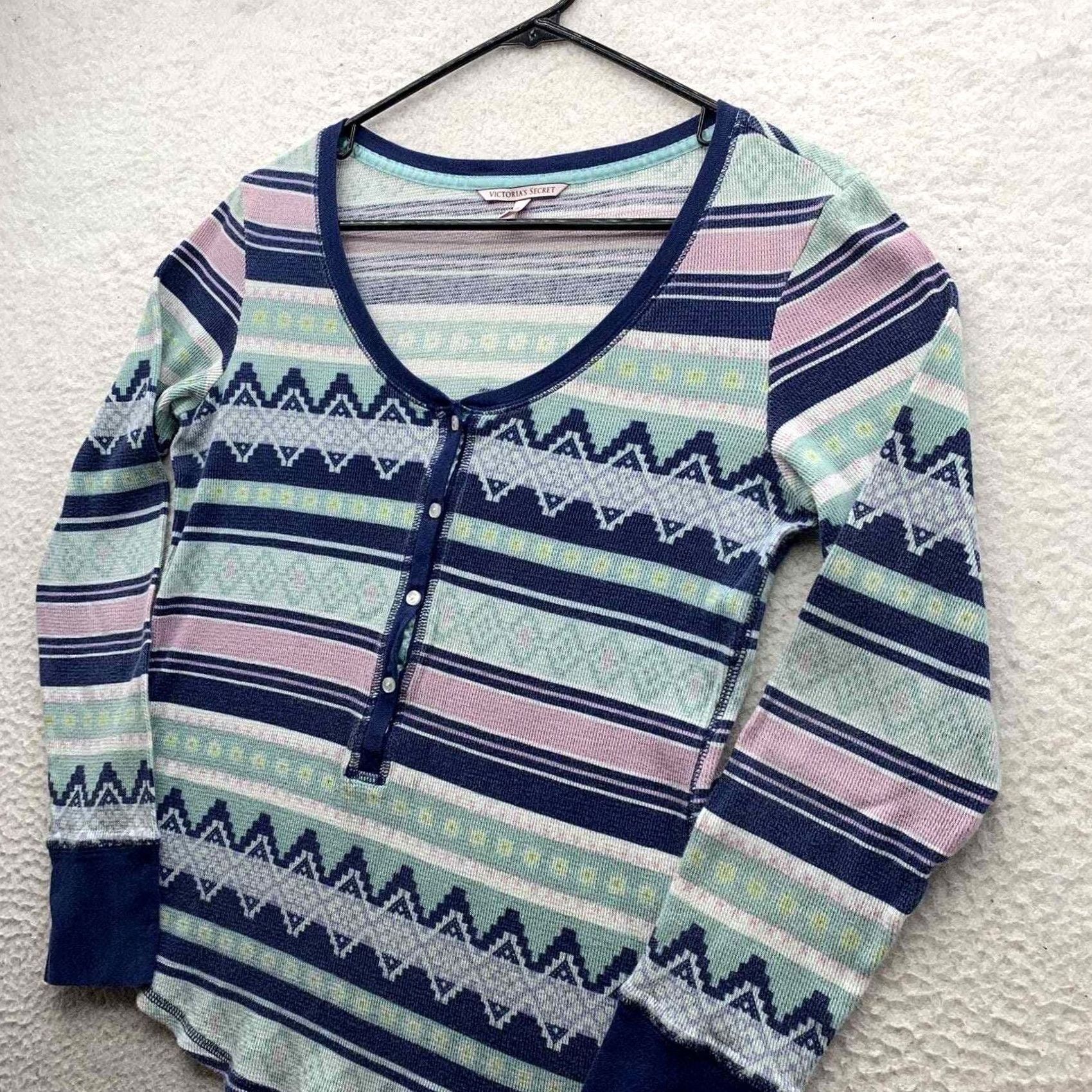Victoria's Secret Victoria's Secret Sweater Shirt Womens M Lightweight Fairisle Scoopneck Size M / US 6-8 / IT 42-44 - 2 Thumbnail