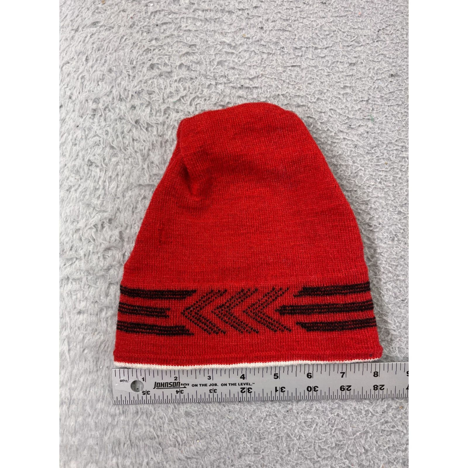 Vintage Wigwam Beanie Hats Adult One Size Red Knit Wool Made USA Lined Insulated Winter Size ONE SIZE - 2 Thumbnail