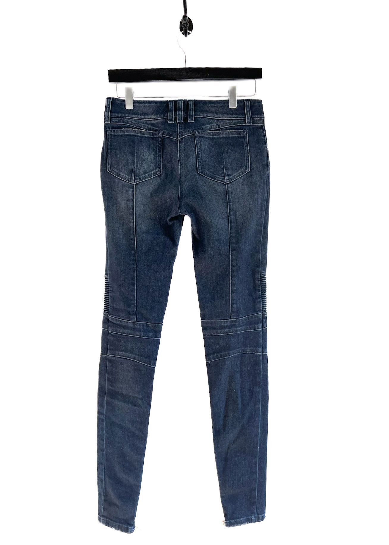 Balmain Balmain Washed Indigo Blue Biker Skinny Jeans Size 27" / US 4 / IT 40 - 2 Thumbnail