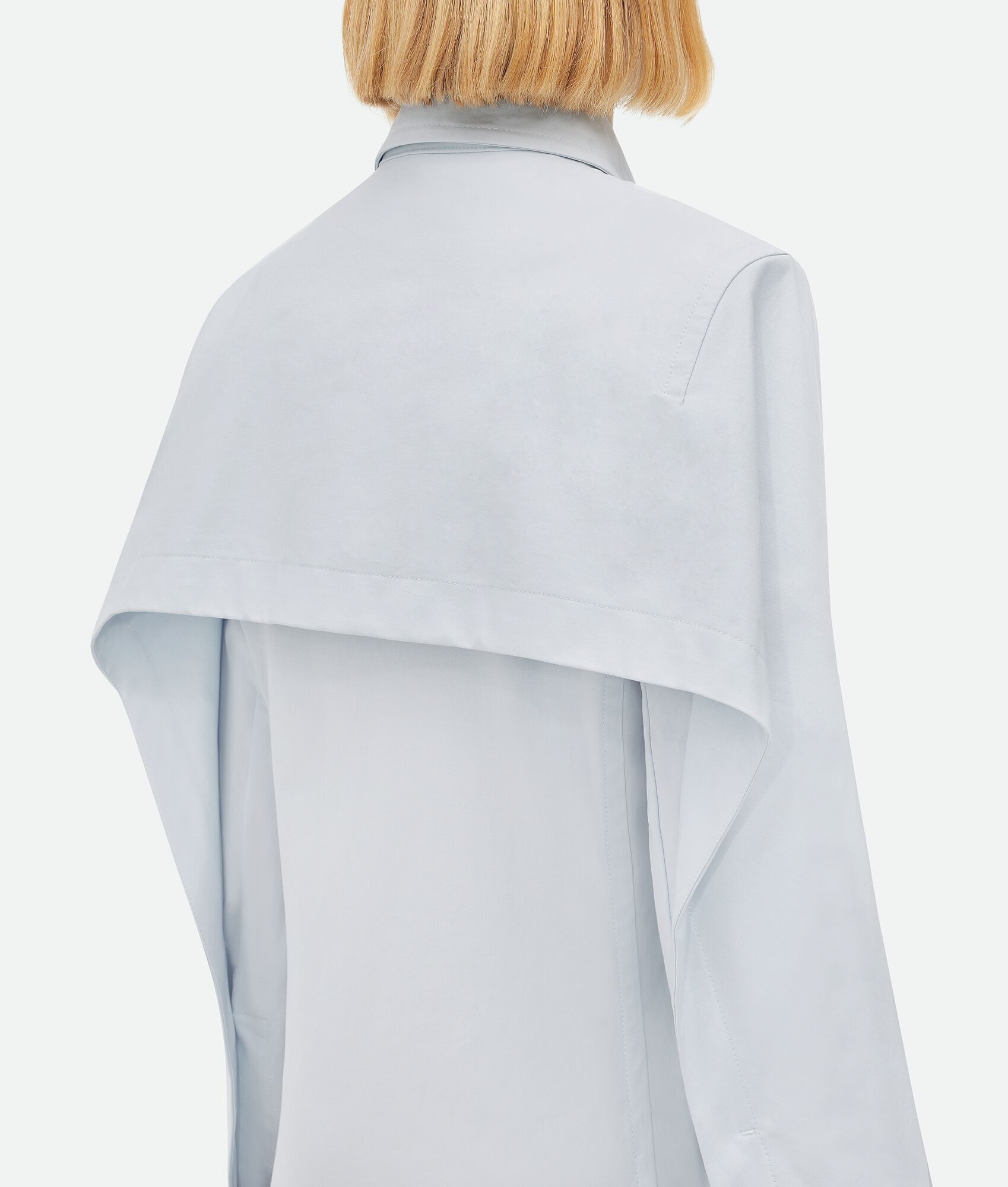 Bottega Veneta o1bcso1str0225 Cotton Shirt With Storm Flap in Morning Mist Size XS / US 0-2 / IT 36-38 - 4 Thumbnail