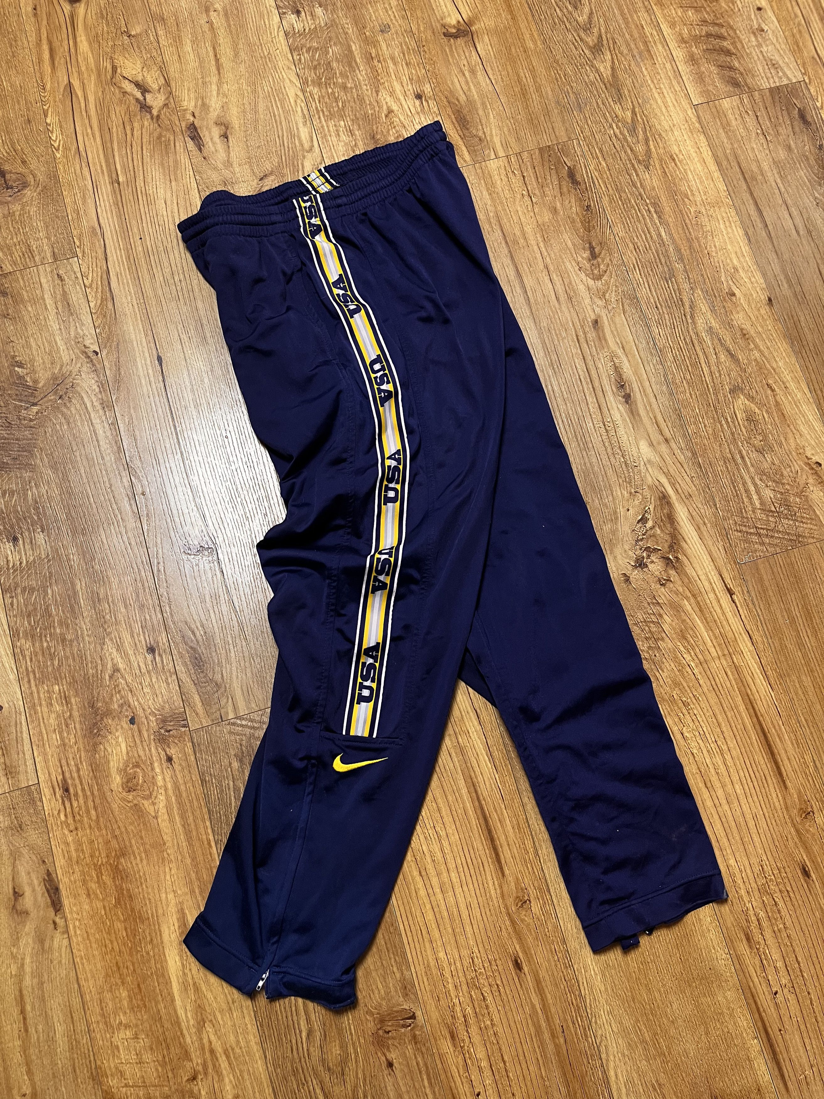 Nike × Vintage 90s Nike USA Vintage Track Pants Sports Joggers Size US 34 / EU 50 - 1 Thumbnail