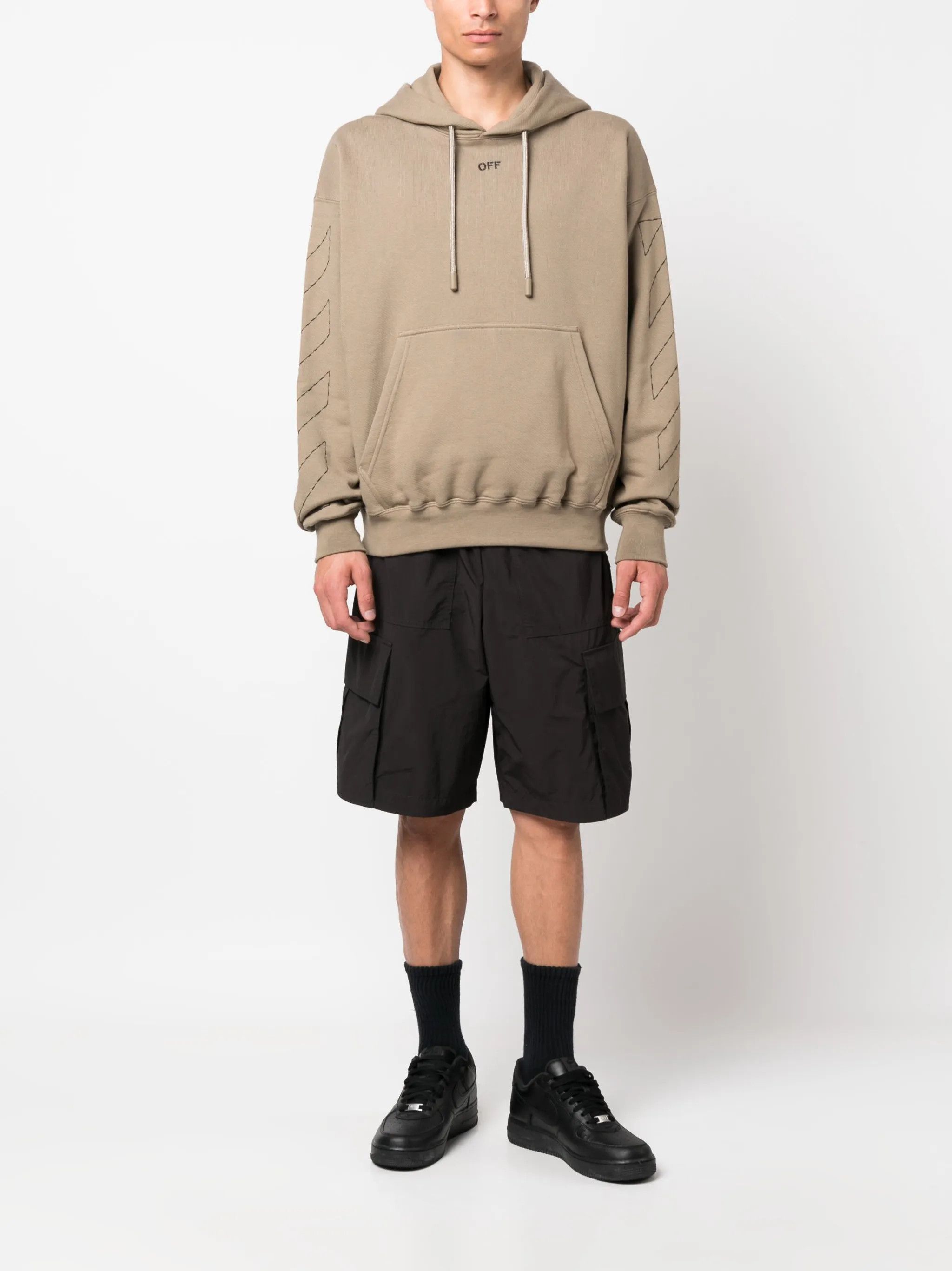 Off-White o1y0325 Logo Hoodie in Beige Size US L / EU 52-54 / 3 - 5 Thumbnail