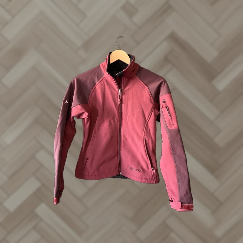 Marmot VINTAGE Marmot Womens Red Softshell Full Zip Outdoor Jacket Size Small Petite Size S / US 4 / IT 40 - 1 Thumbnail