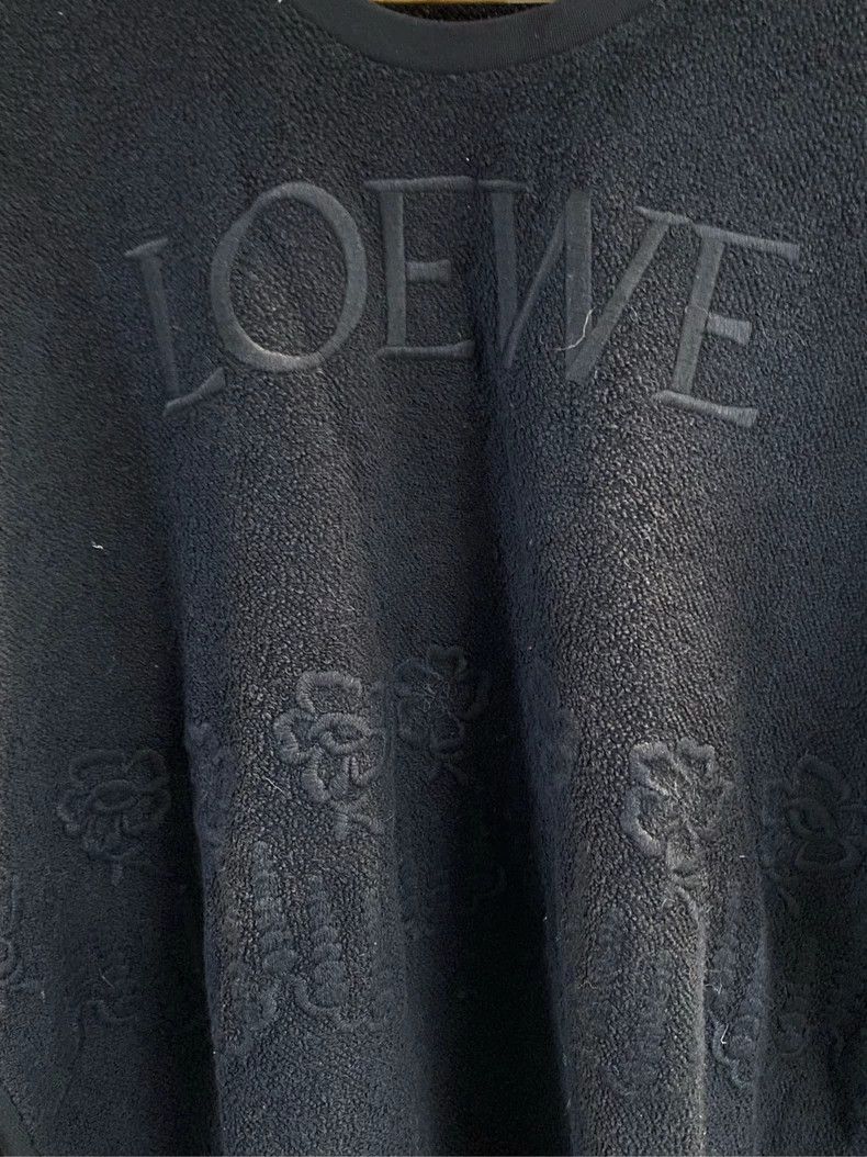 Loewe LOEWE Black embroidered round neck hoodie Size S / US 4 / IT 40 - 4 Thumbnail