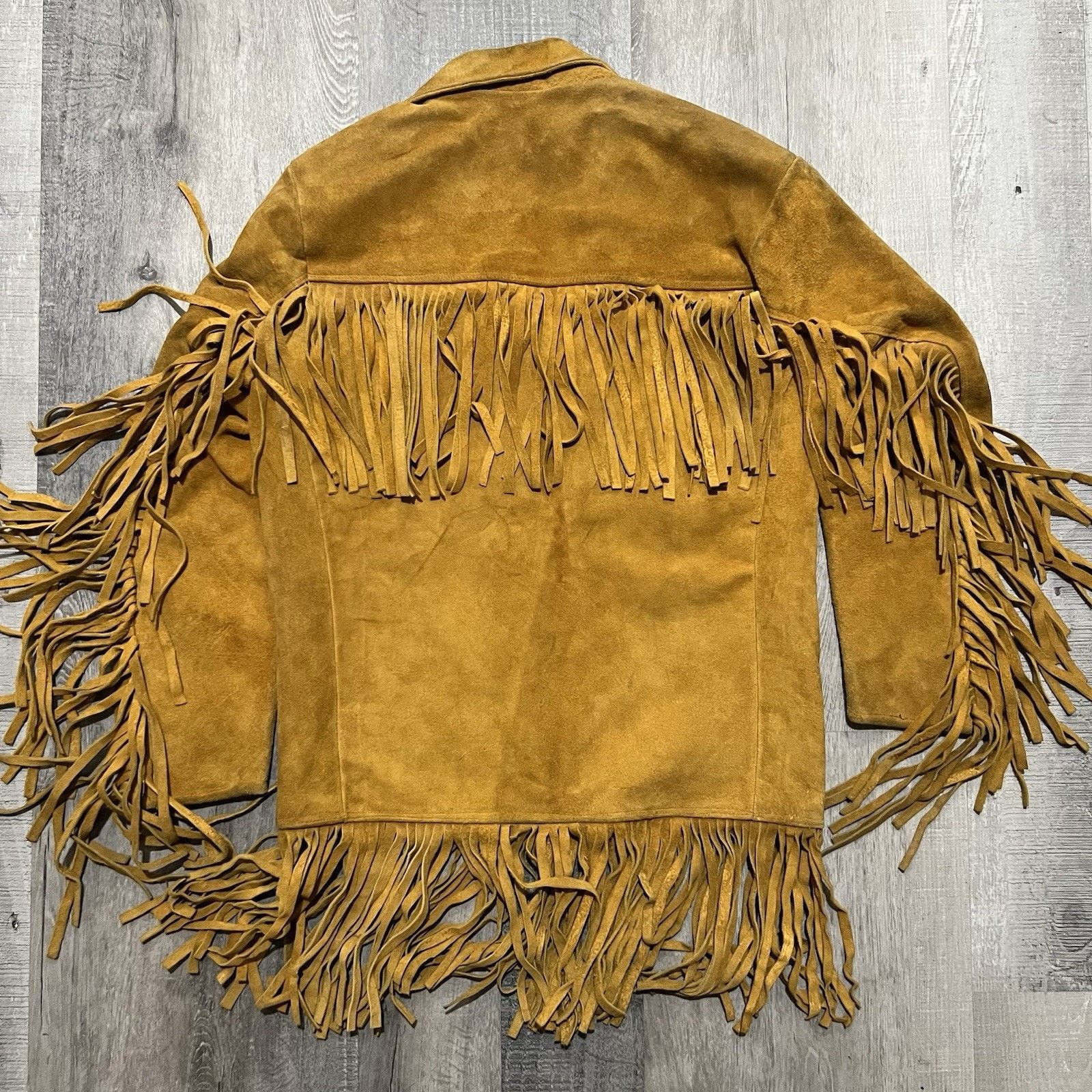 Vintage VTG Western Suede Leather Fringe Jacket 70s/80s Brown Size US XS / EU 42 / 0 - 3 Thumbnail