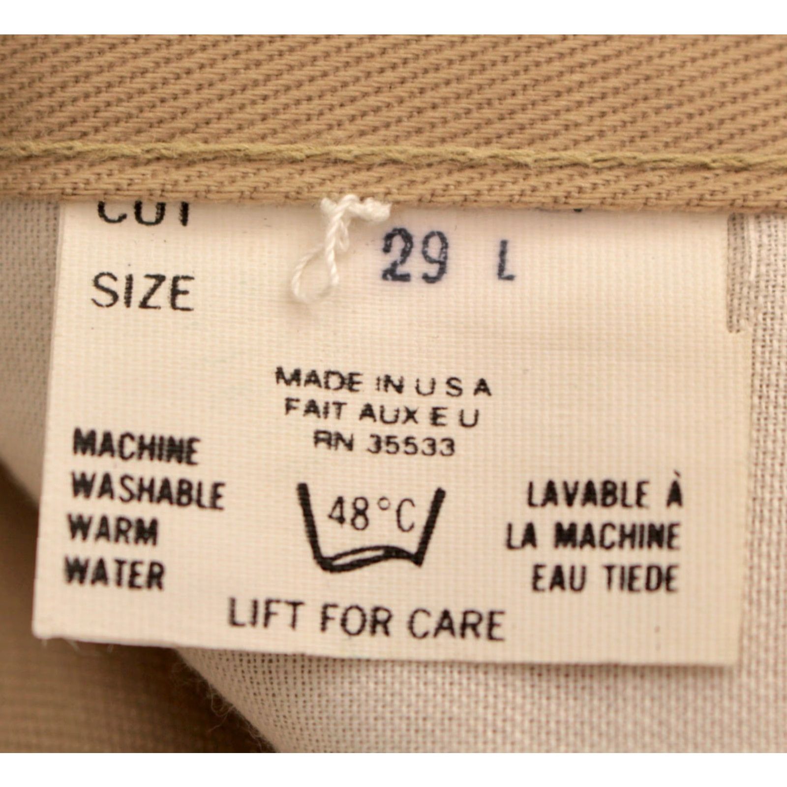 Vintage VINTAGE Men's VTG 1970s NOS Khaki Flared Pants 27x33.5 Sz 27 Inseam 33.5 Beige 70s Disco Mens Size US 27 - 5 Thumbnail