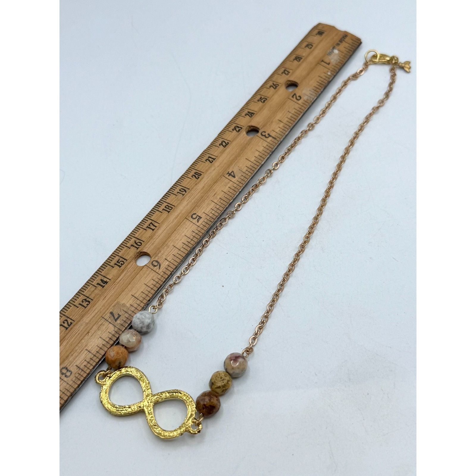 Vintage Vintage rhinestone infinity sign semi precious bead necklace Size ONE SIZE - 5 Thumbnail