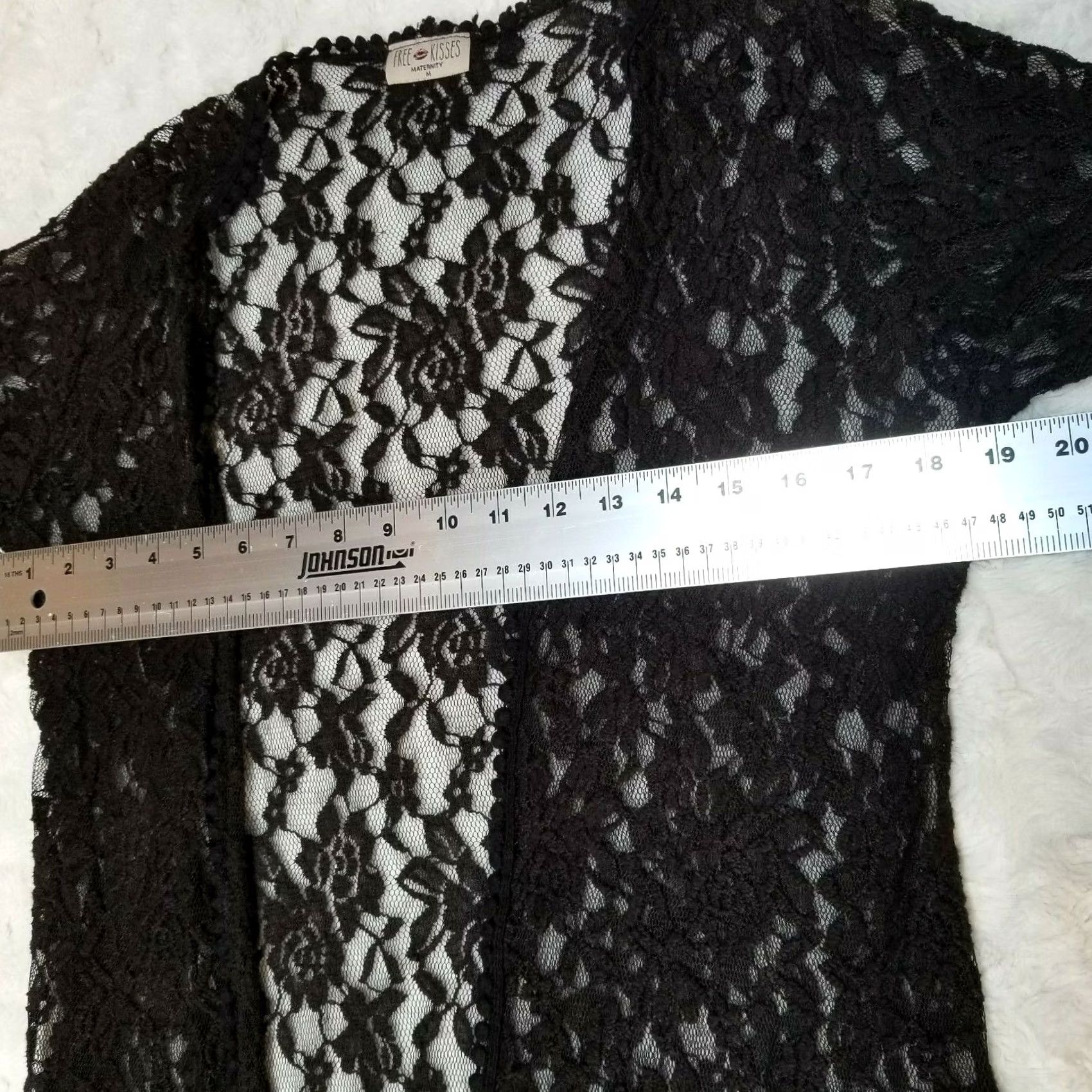 Vintage Free Kisses Maternity Womens Medium Black Lace Cardigan Open Front Casual Size M / US 6-8 / IT 42-44 - 4 Thumbnail