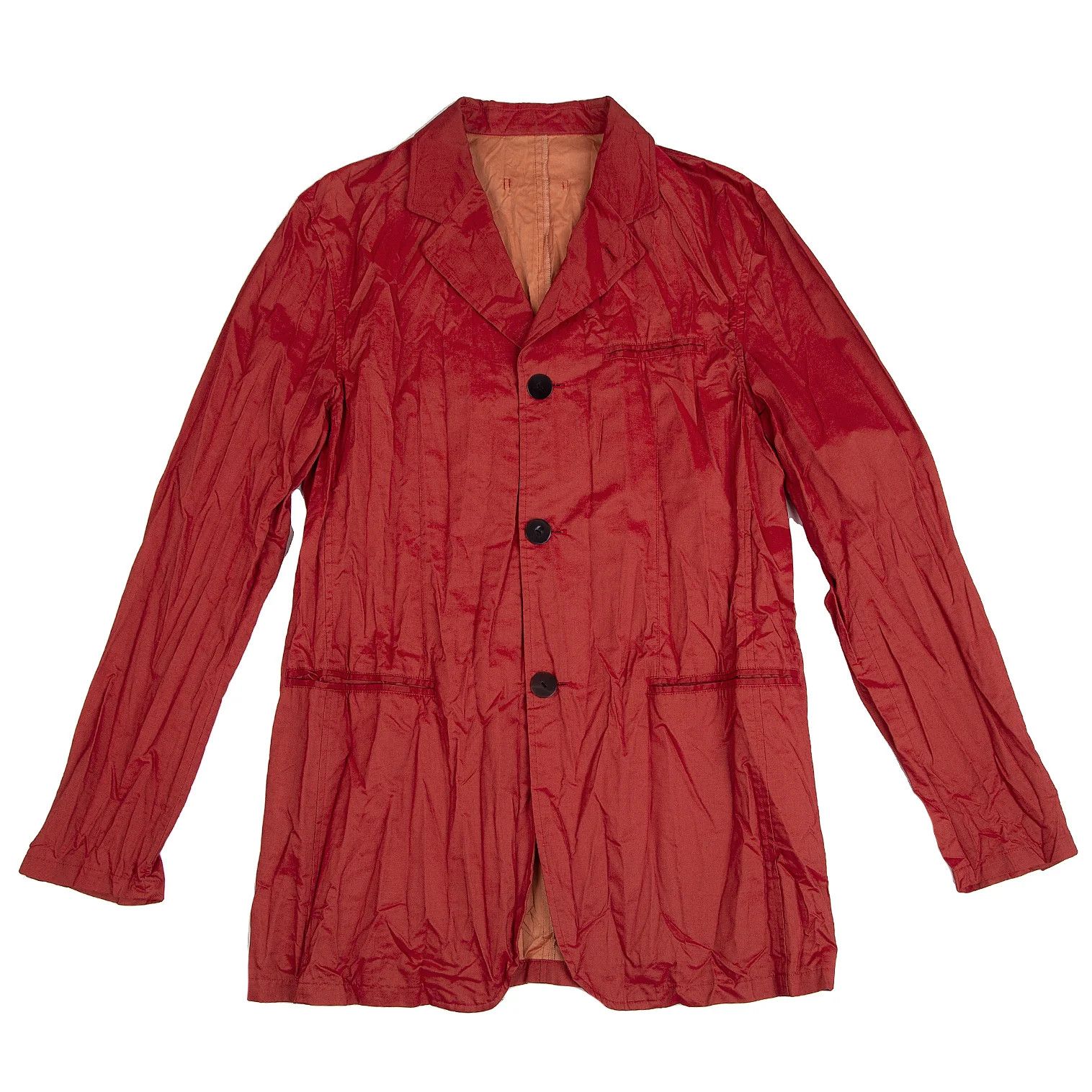 Jean Paul Gaultier Textured Cotton-Poly Notch Lapel Jacket in Red, 48 Size Size US M / EU 48-50 / 2 - 1 Thumbnail
