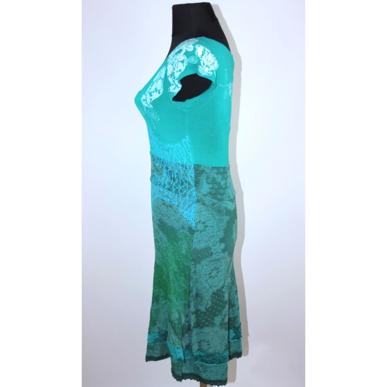 Desigual Desigual Dress womens green Size S A-Line Dress Multicoloured Midi Size S / US 4 / IT 40 - 4 Thumbnail
