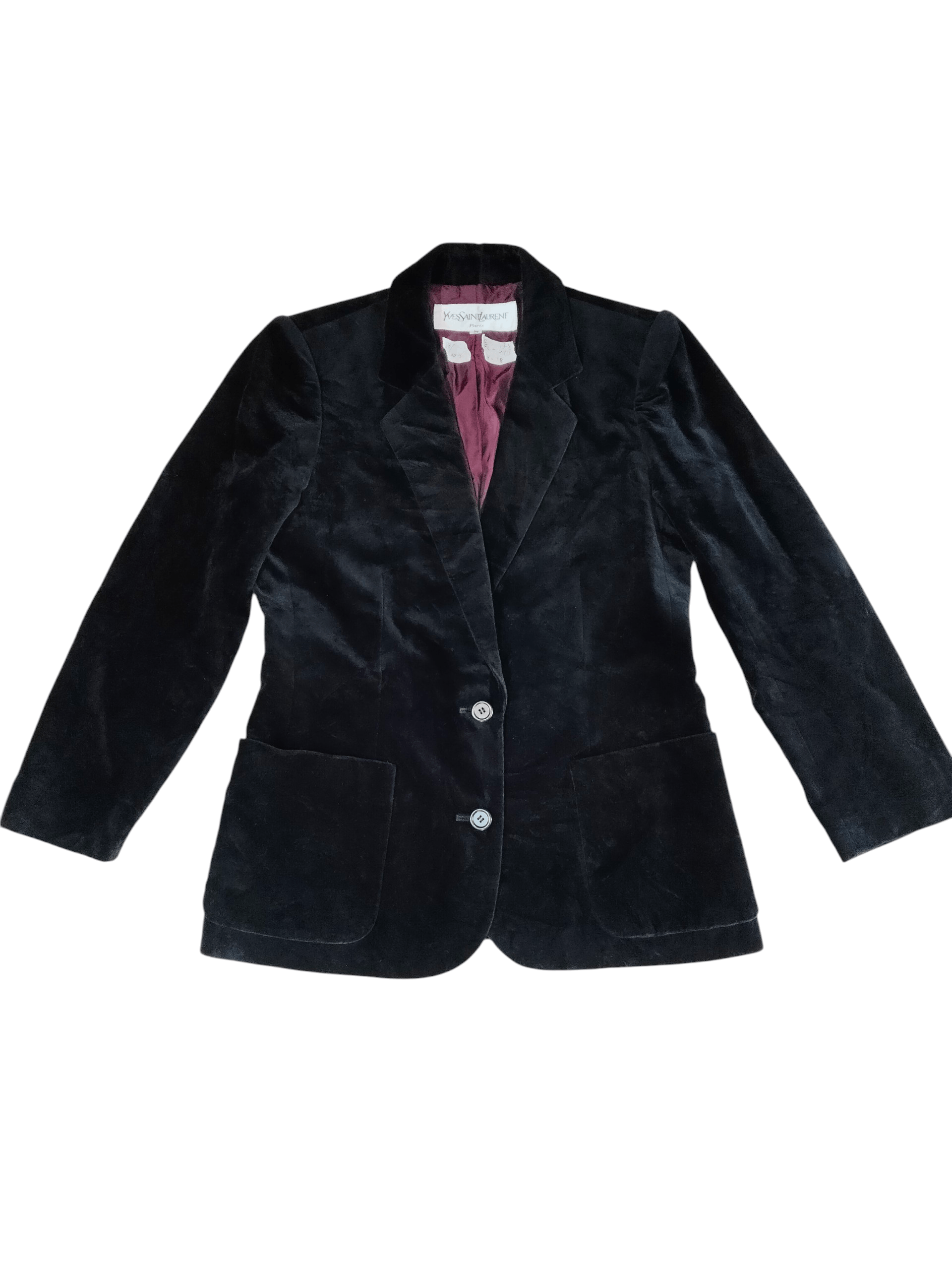 Yves Saint Laurent YVES SAINT LAURENT Velvet Coat Blazer Size S / US 4 / IT 40 - 1 Thumbnail