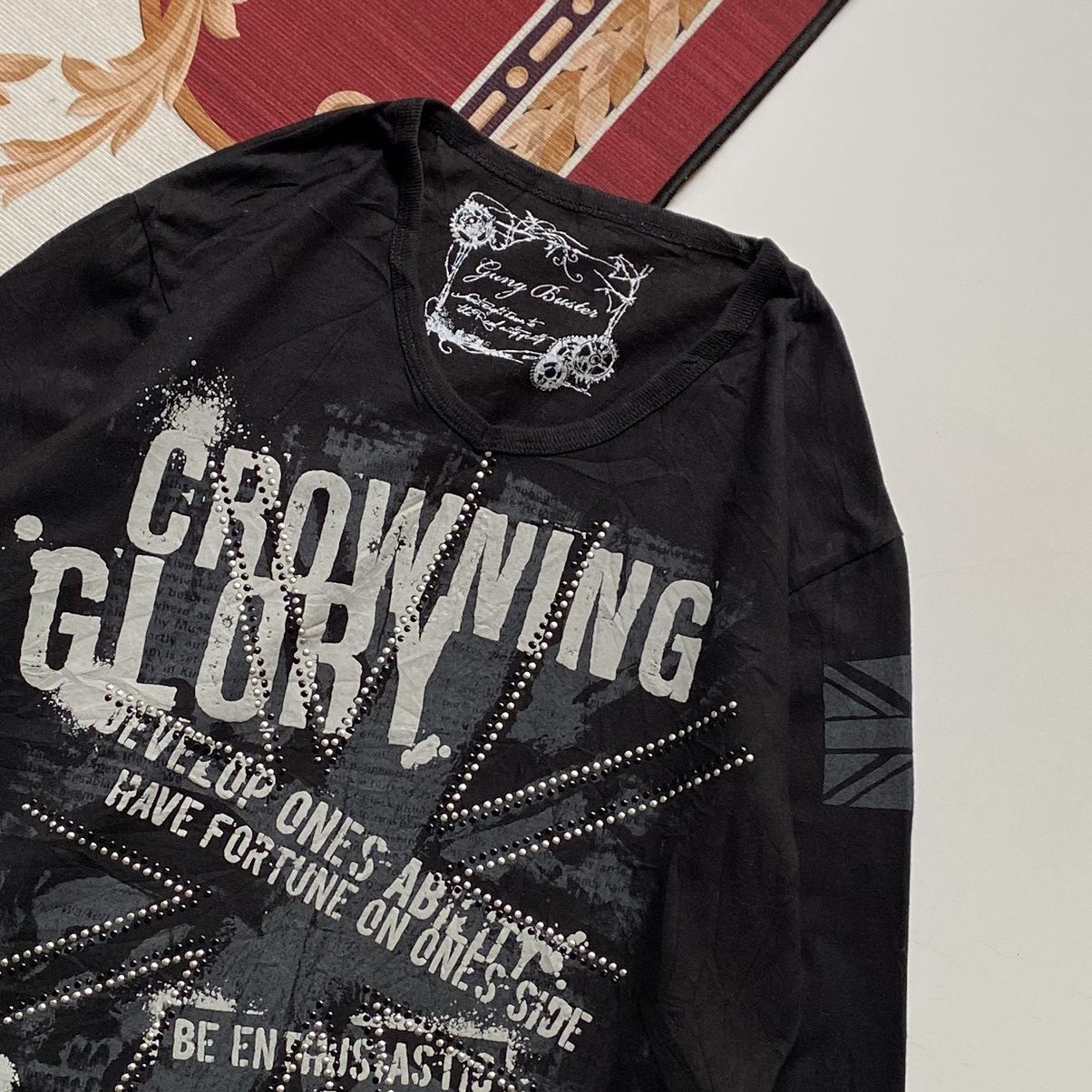 If Six Was Nine × Japanese Brand × Le Grande Bleu (L.G.B.) RARE❤️‍🔥 Japan gang buster poem rock studded flag longsleeve Size US M / EU 48-50 / 2 - 3 Thumbnail
